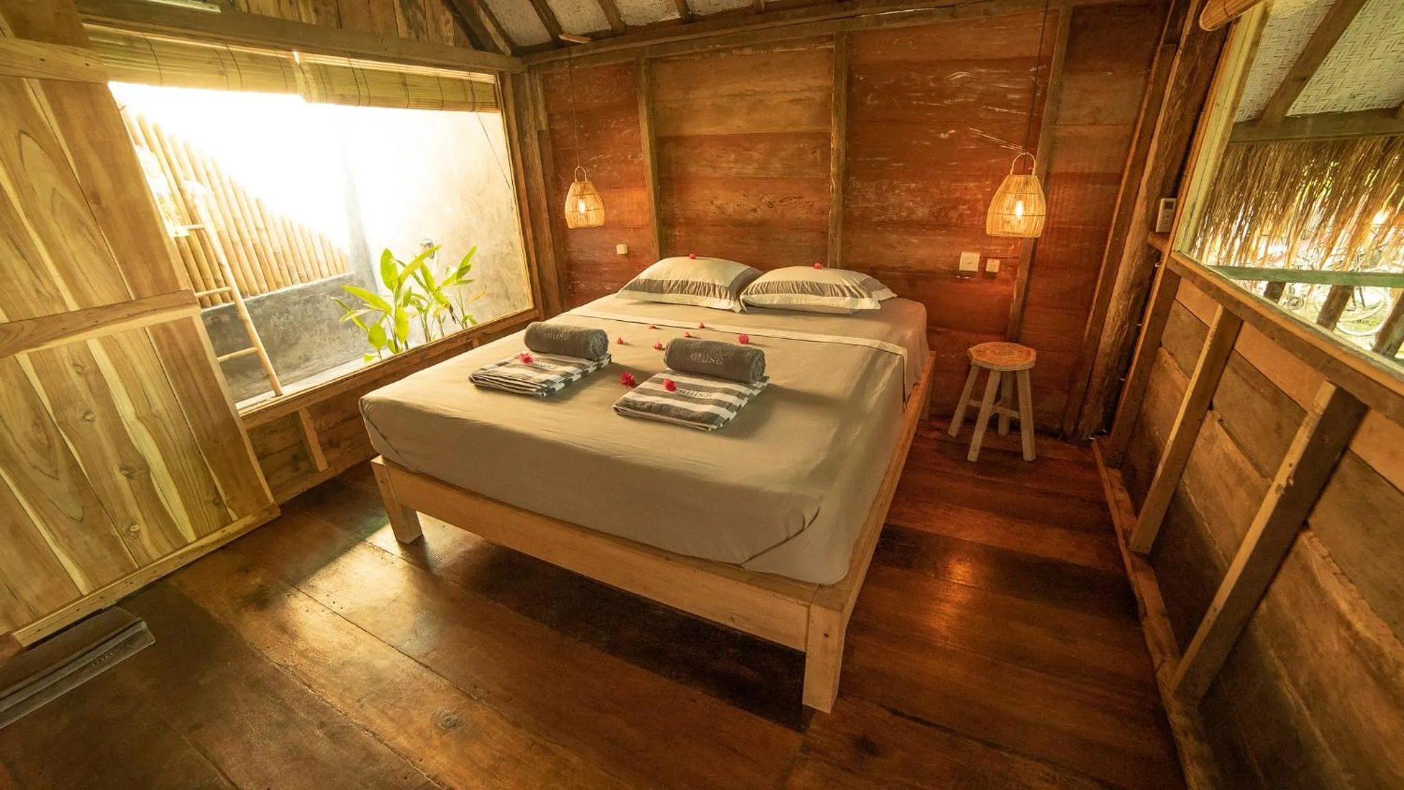 Bed in Musa Villas and Bungalows Gili Air