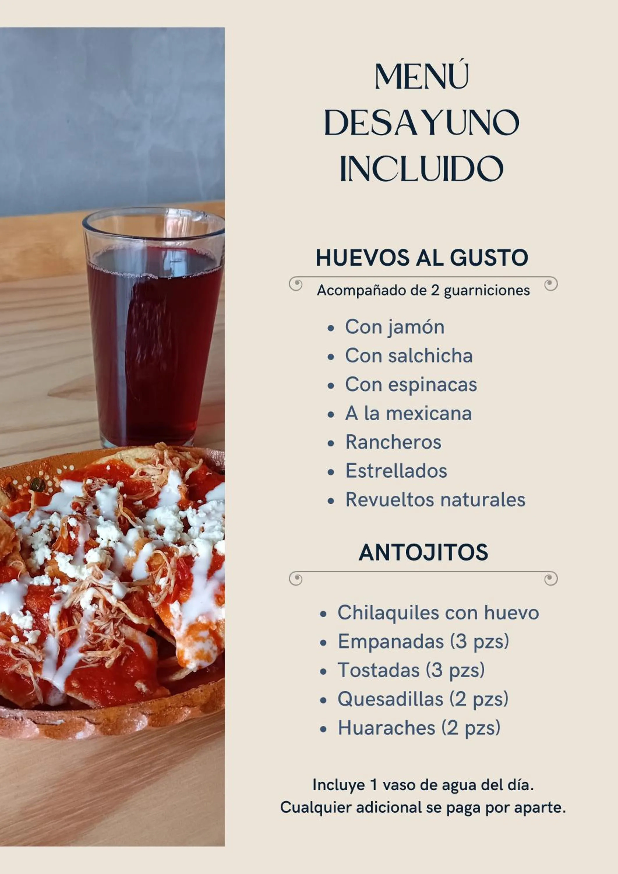 Breakfast in Hotel Momotus Tuxtla - Desayuno opcional