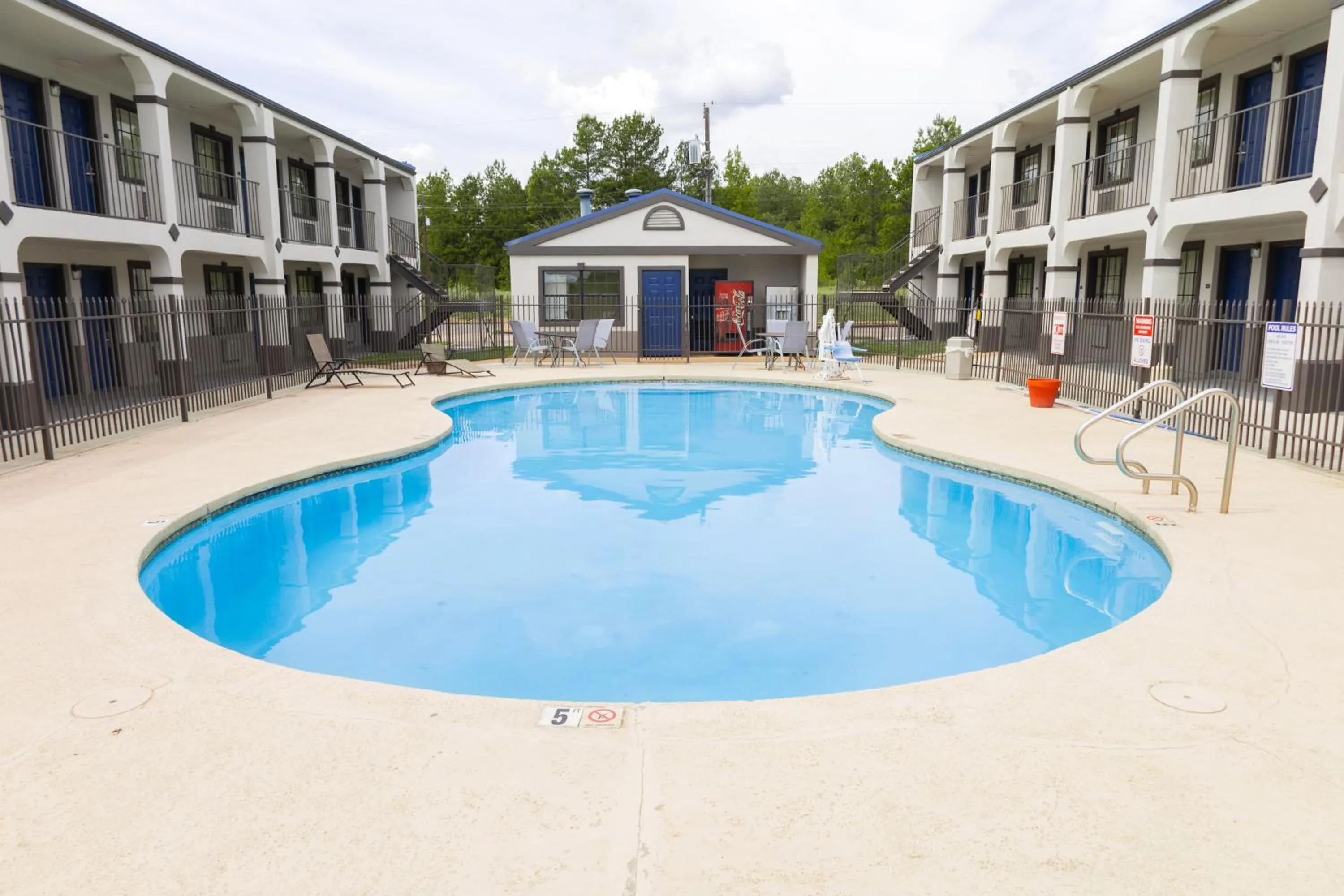 Pool view in Motel 6 Nacogdoches, TX