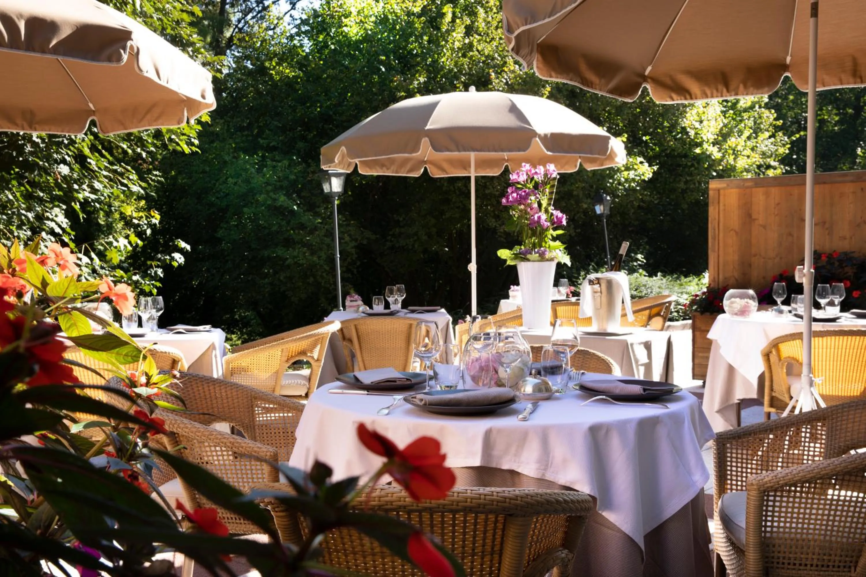 Patio in Hôtel Château de l'ile