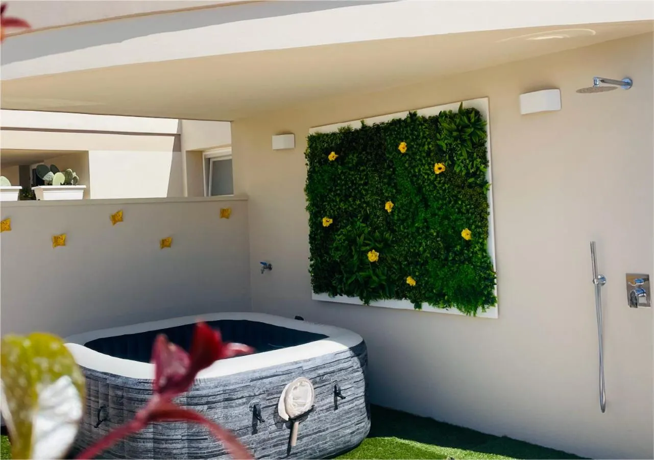 Patio, Bed in La Collina di Montegrappa - Suites with Heated Private Pool - Suites with Shared Pool