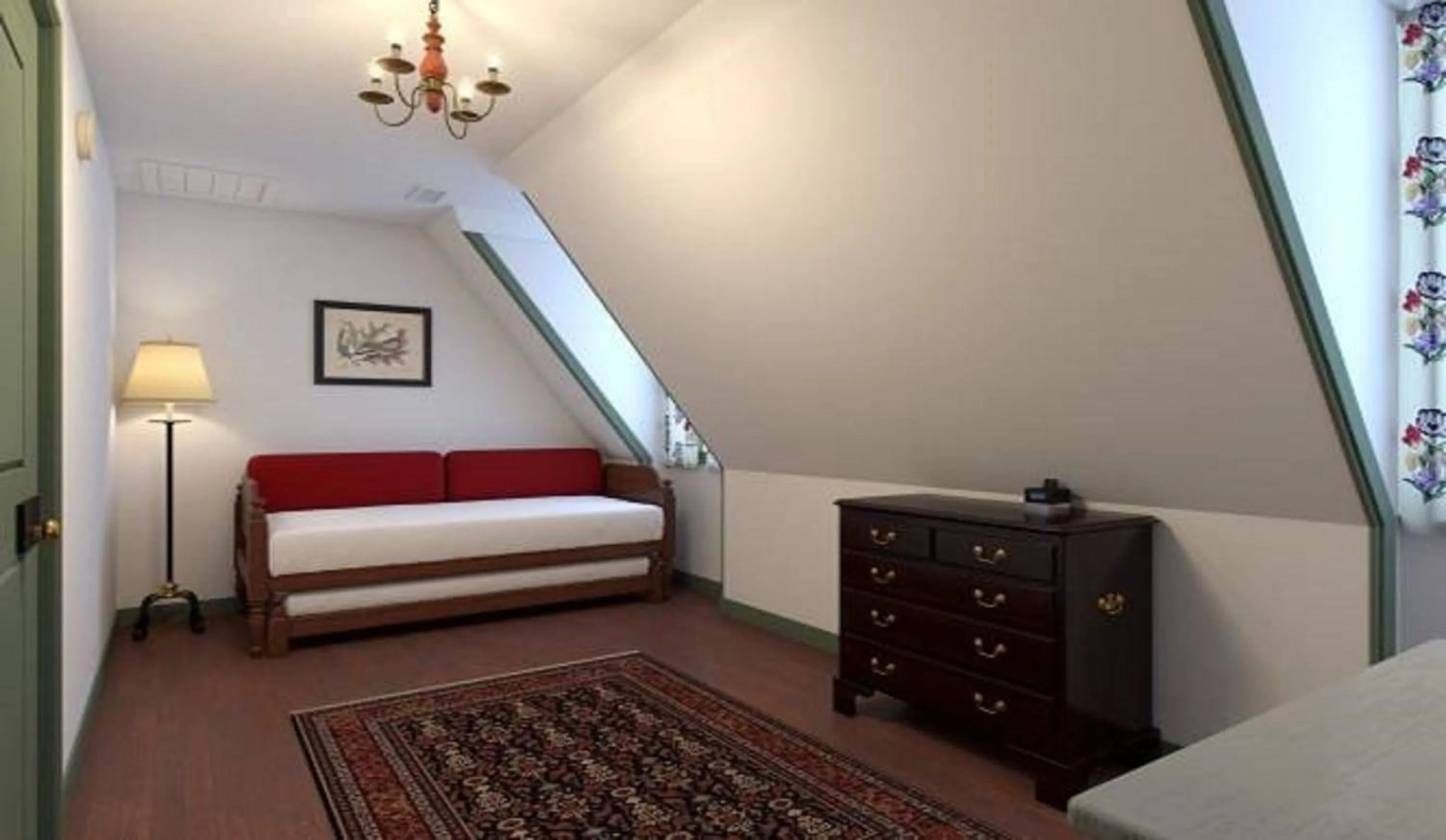 Seating area, Bed in Colonial Houses, an official Colonial Williamsburg Hotel