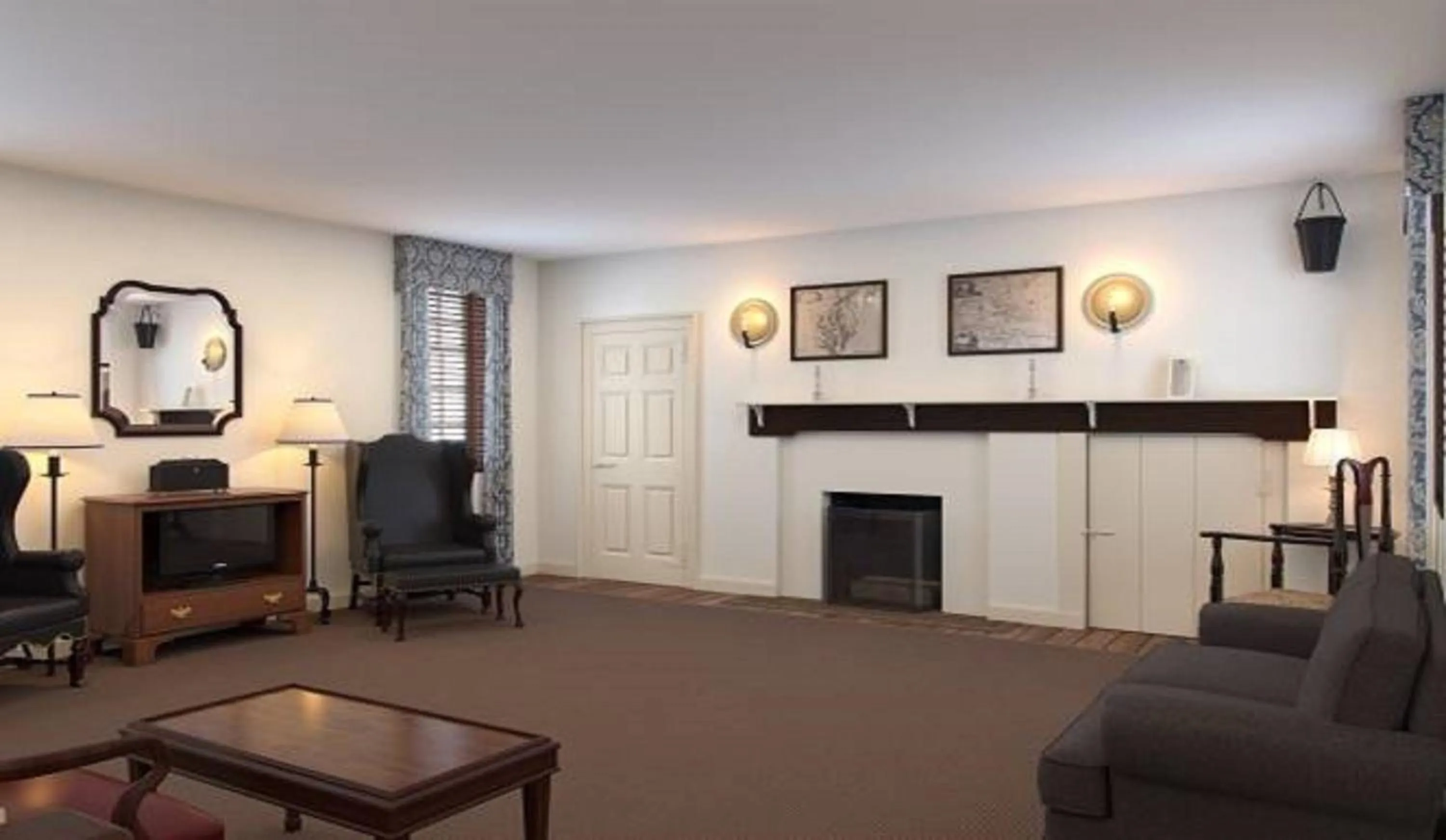 Seating area in Colonial Houses, an official Colonial Williamsburg Hotel