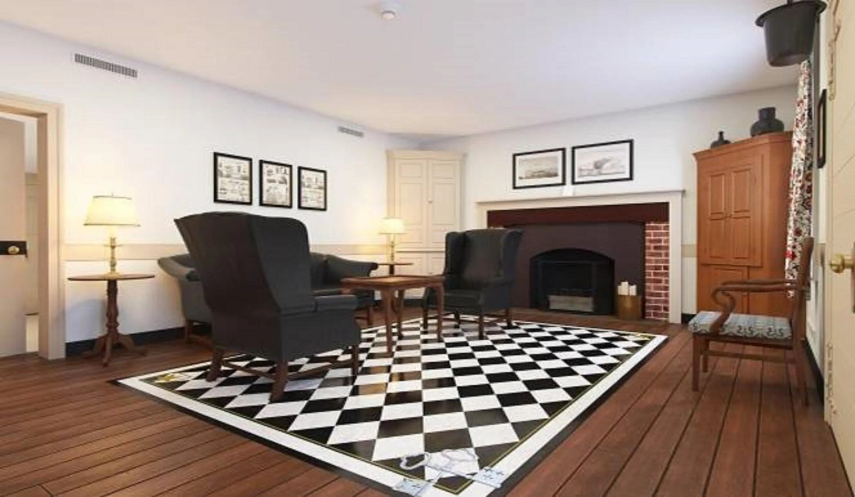 Seating area in Colonial Houses, an official Colonial Williamsburg Hotel