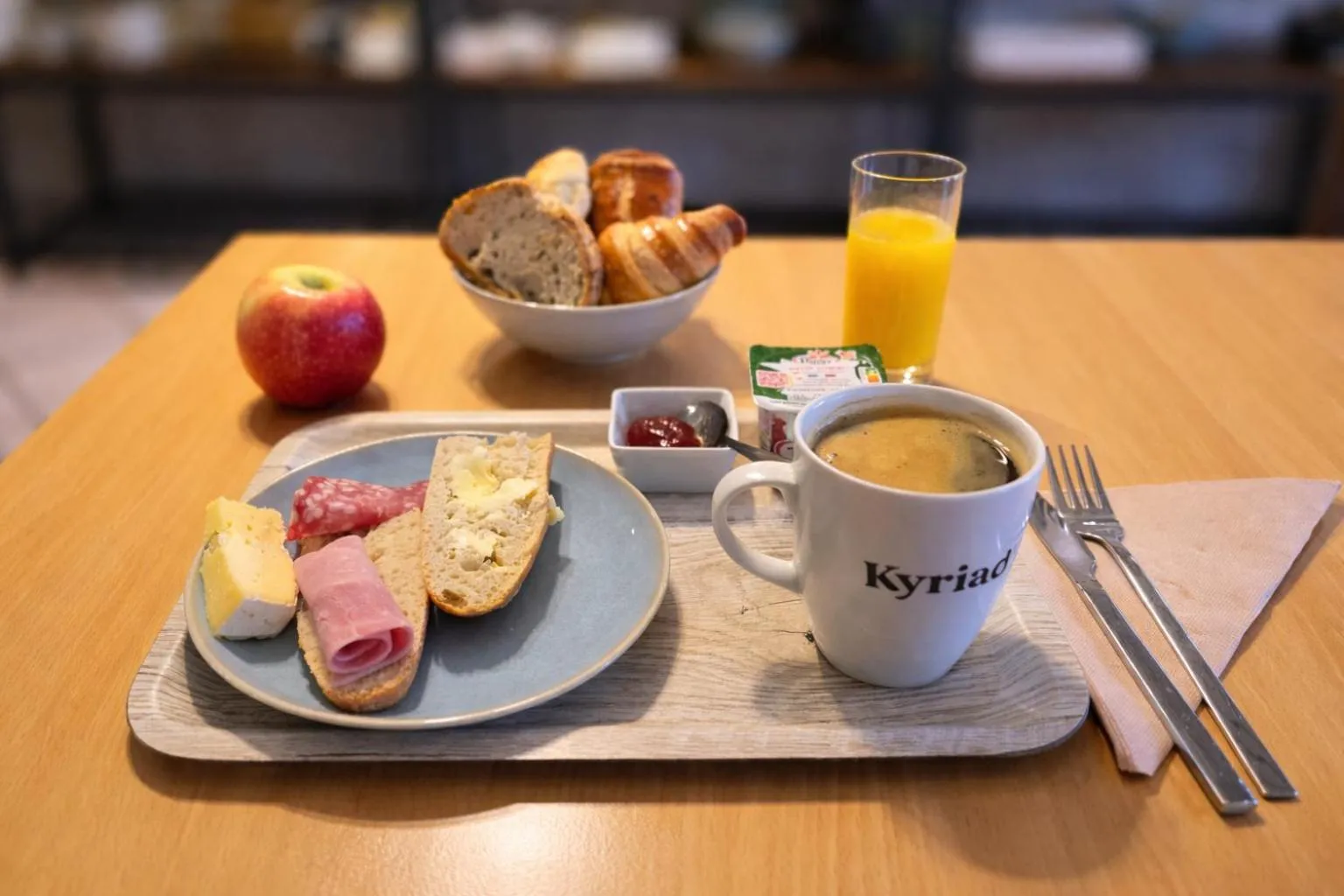 Buffet breakfast in Kyriad Hotel Montpellier Centre Antigone