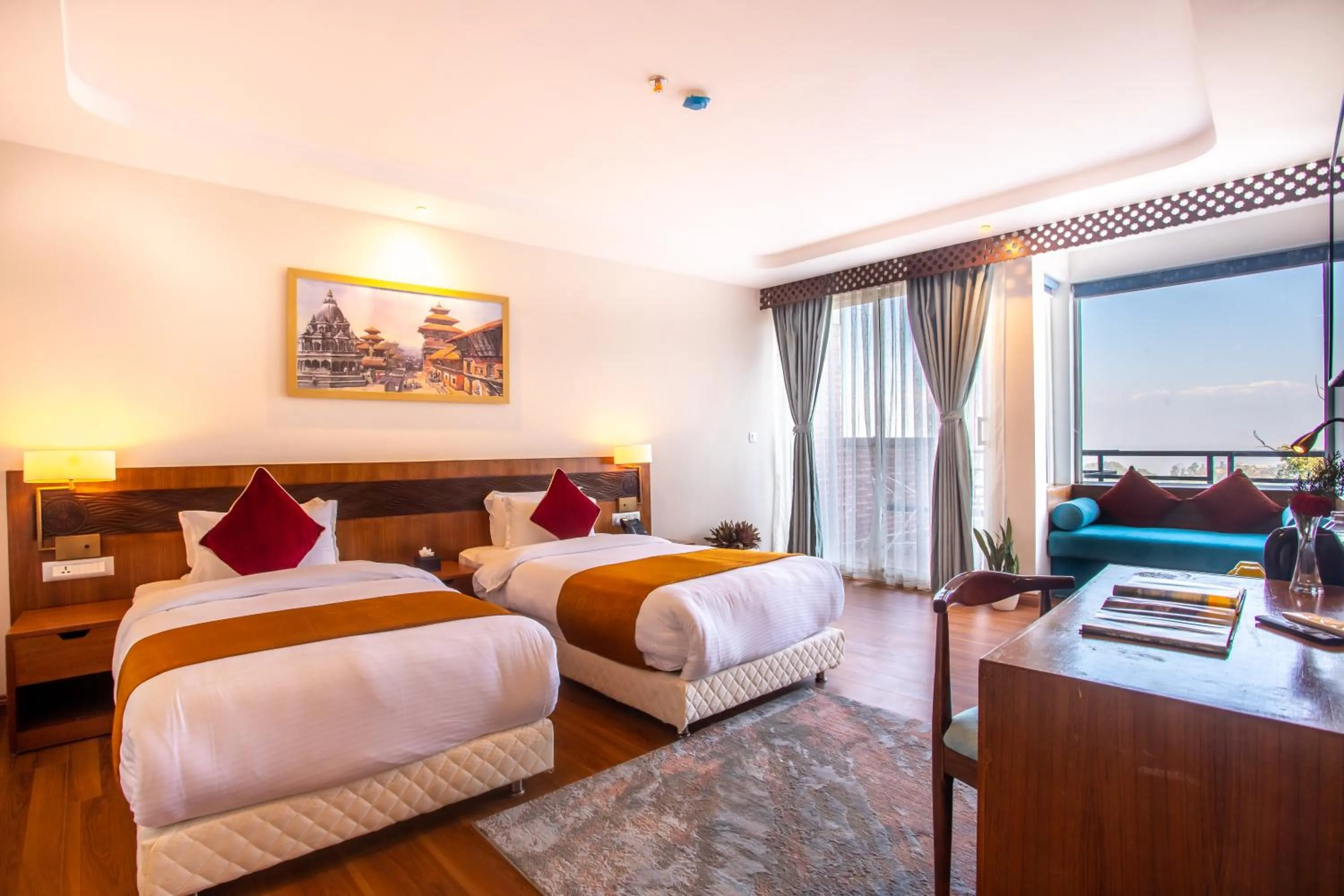 Bedroom, Bed in Hotel Sarathi