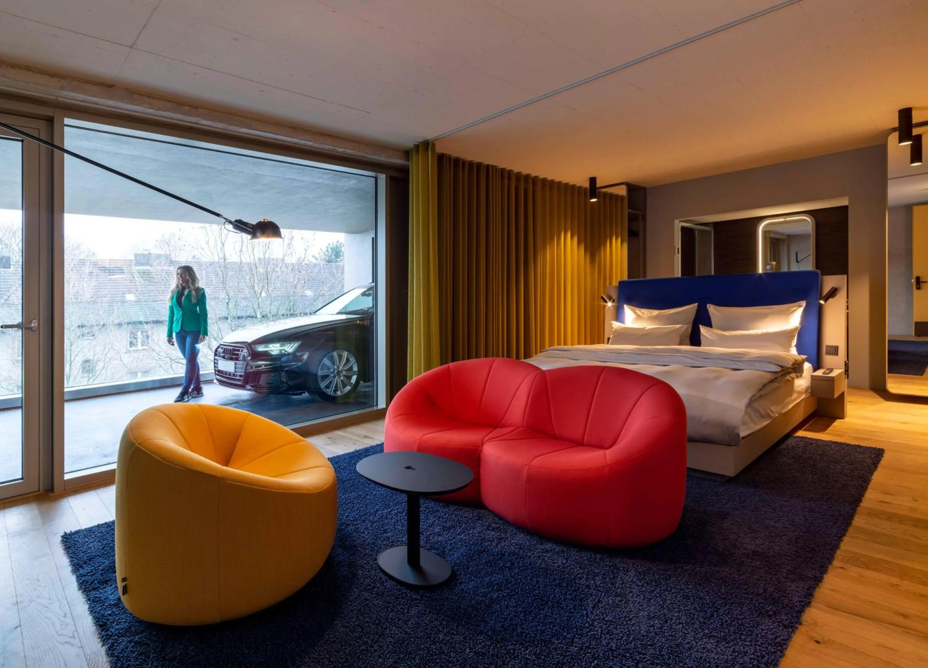 Bedroom, Bed in b'mine hotel Düsseldorf