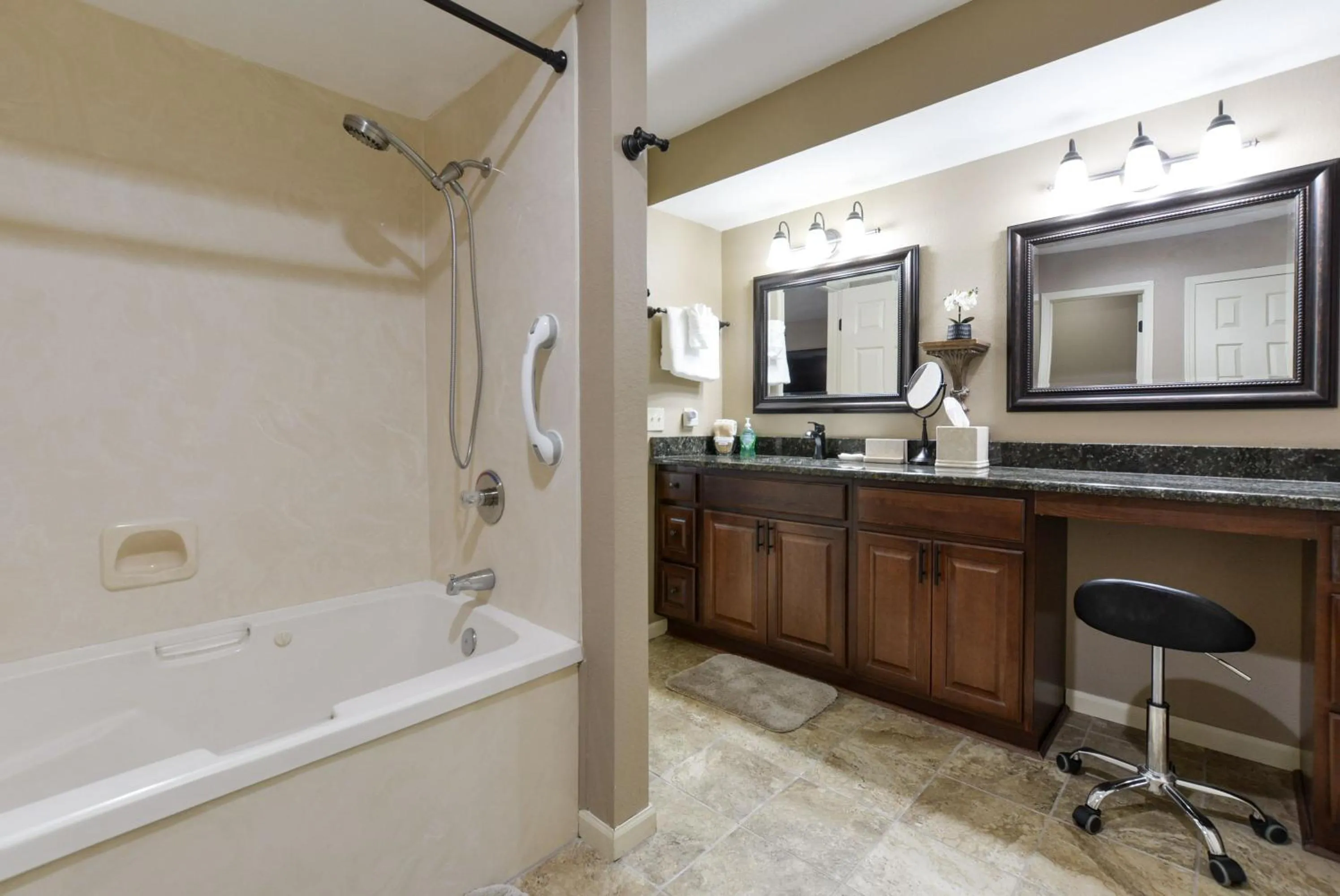 Shower in Luxury Condos at Thousand Hills - Heart of Branson - Beautifully remodeled - Spacious and Affordable
