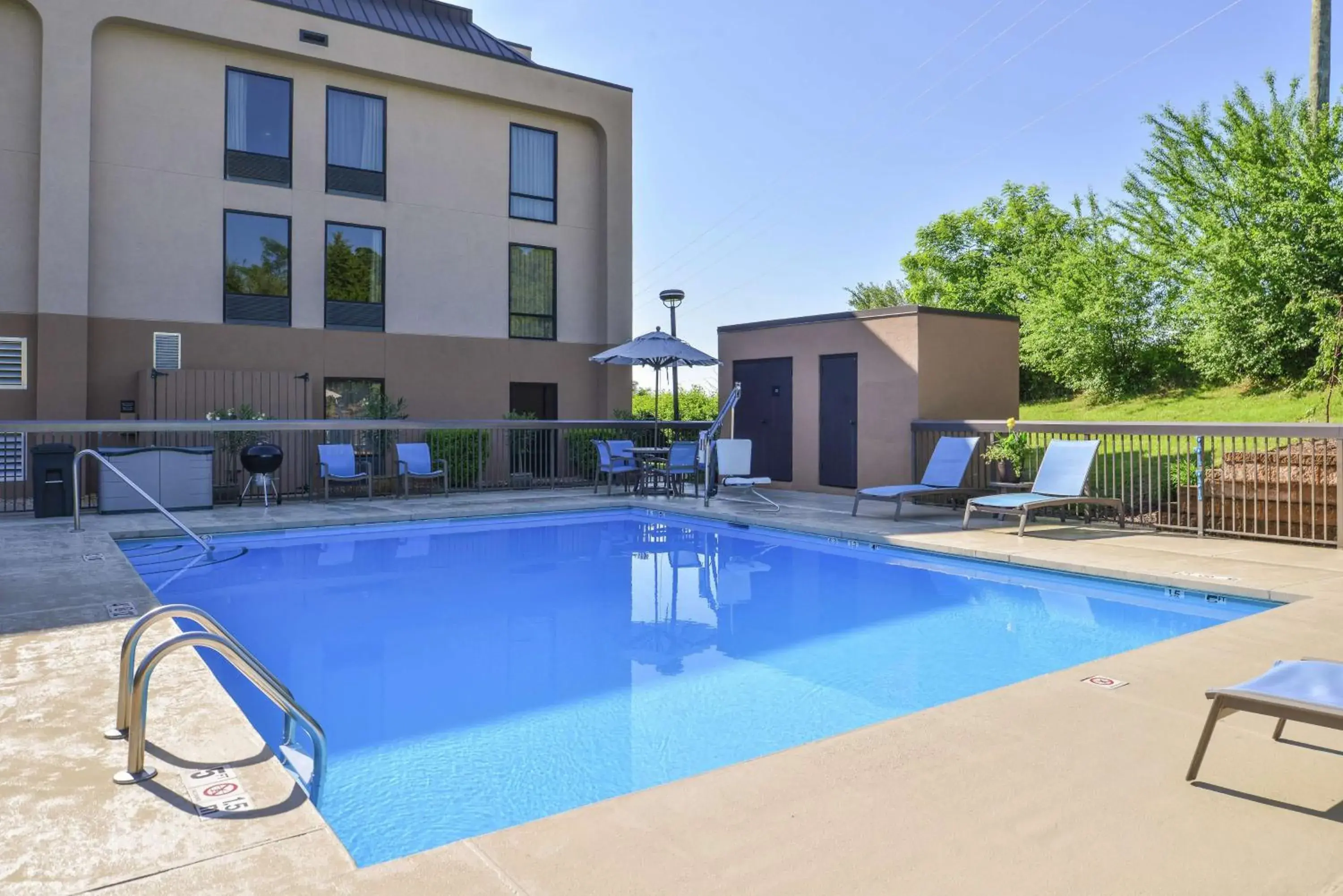 Pool view in Hampton Inn Staunton Pool view in Hampton Inn Staunton