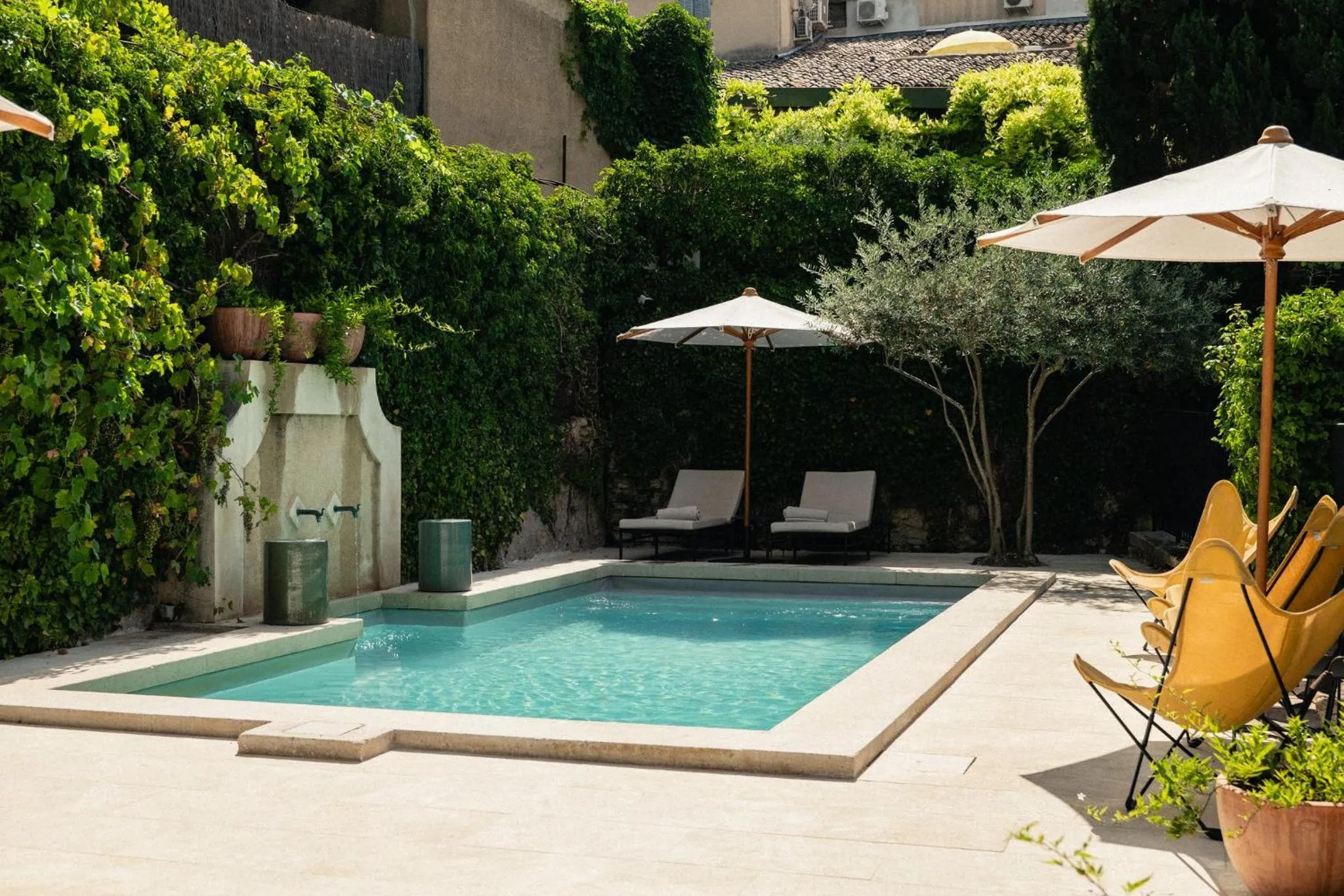 Swimming pool in Le Moulin, Lourmarin, a Beaumier Hotel