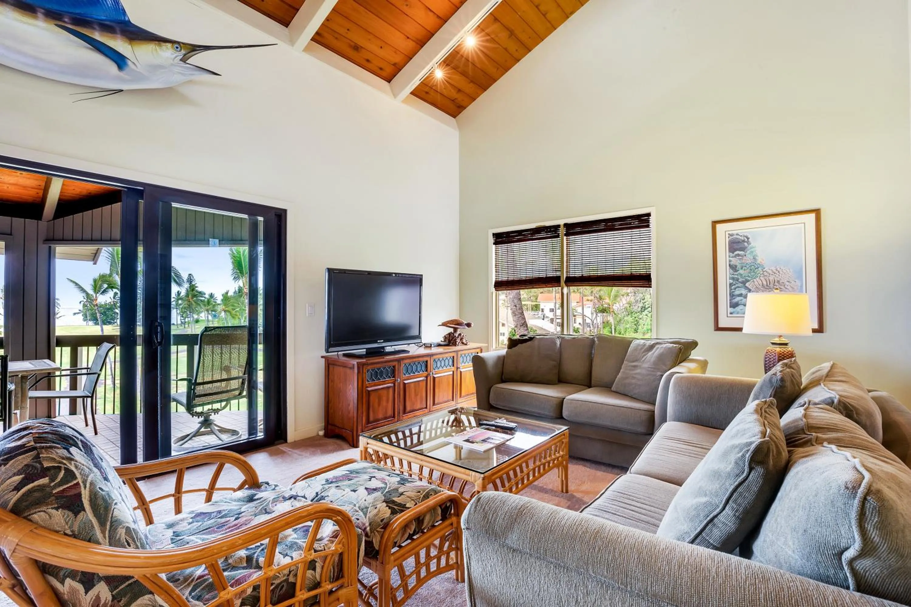Living room in Castle Kanaloa at Kona