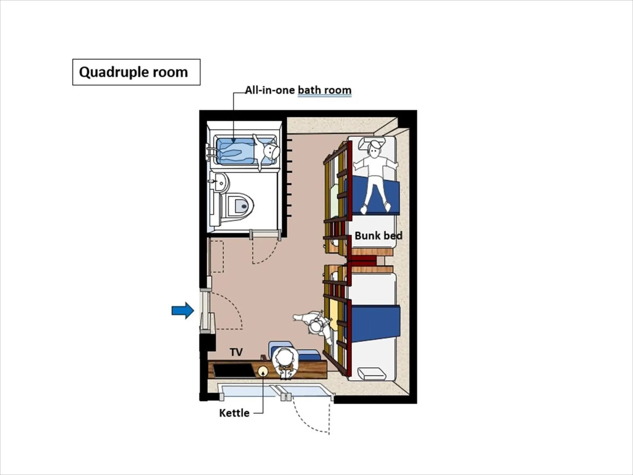 Floor plan in IKIDANE Residential Hotel Komagome
