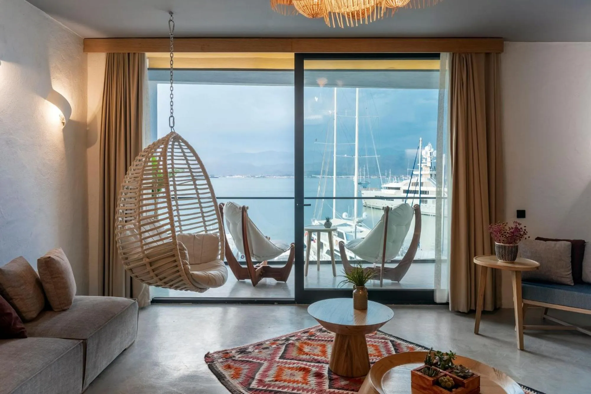 Seating area in Harbour Suites Fethiye