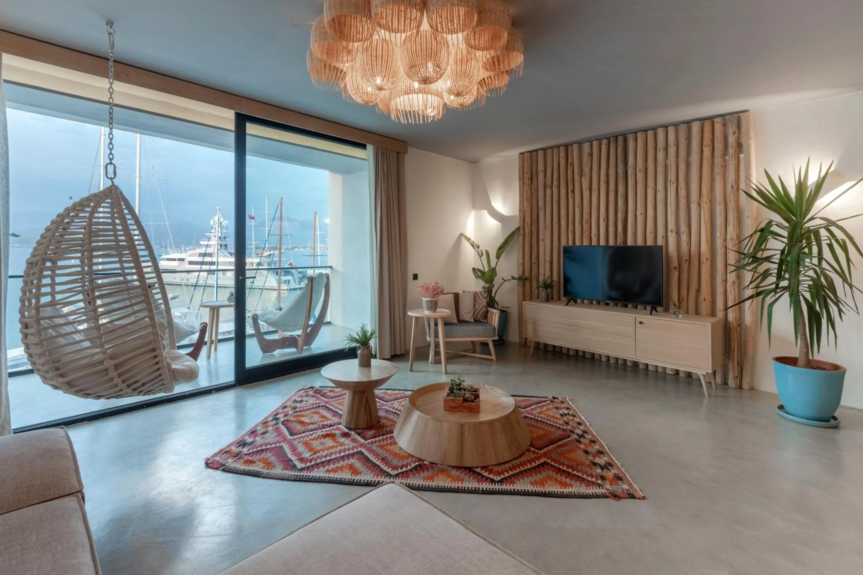 Seating area in Harbour Suites Fethiye