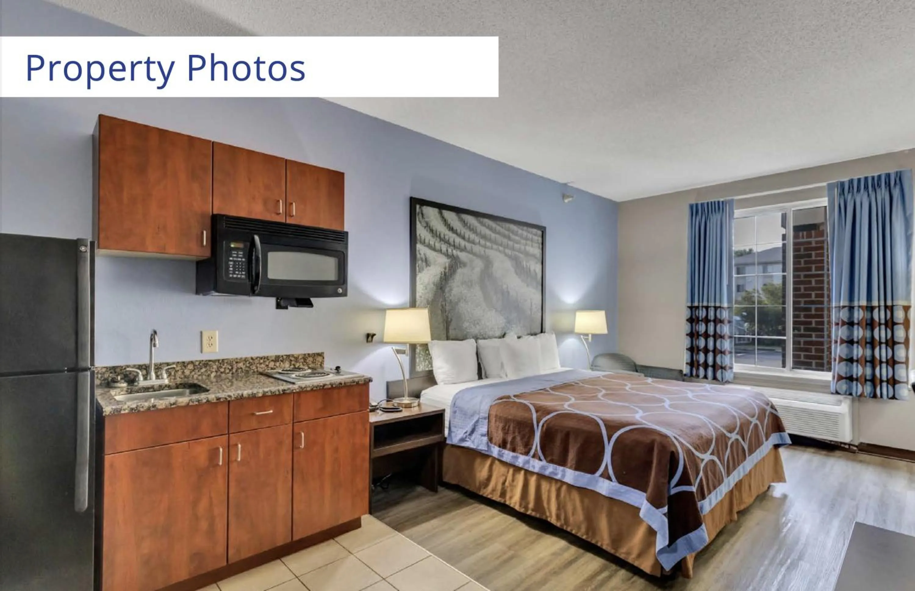 Kitchen or kitchenette, Bed in Super 8 by Wyndham Smithfield-Selma