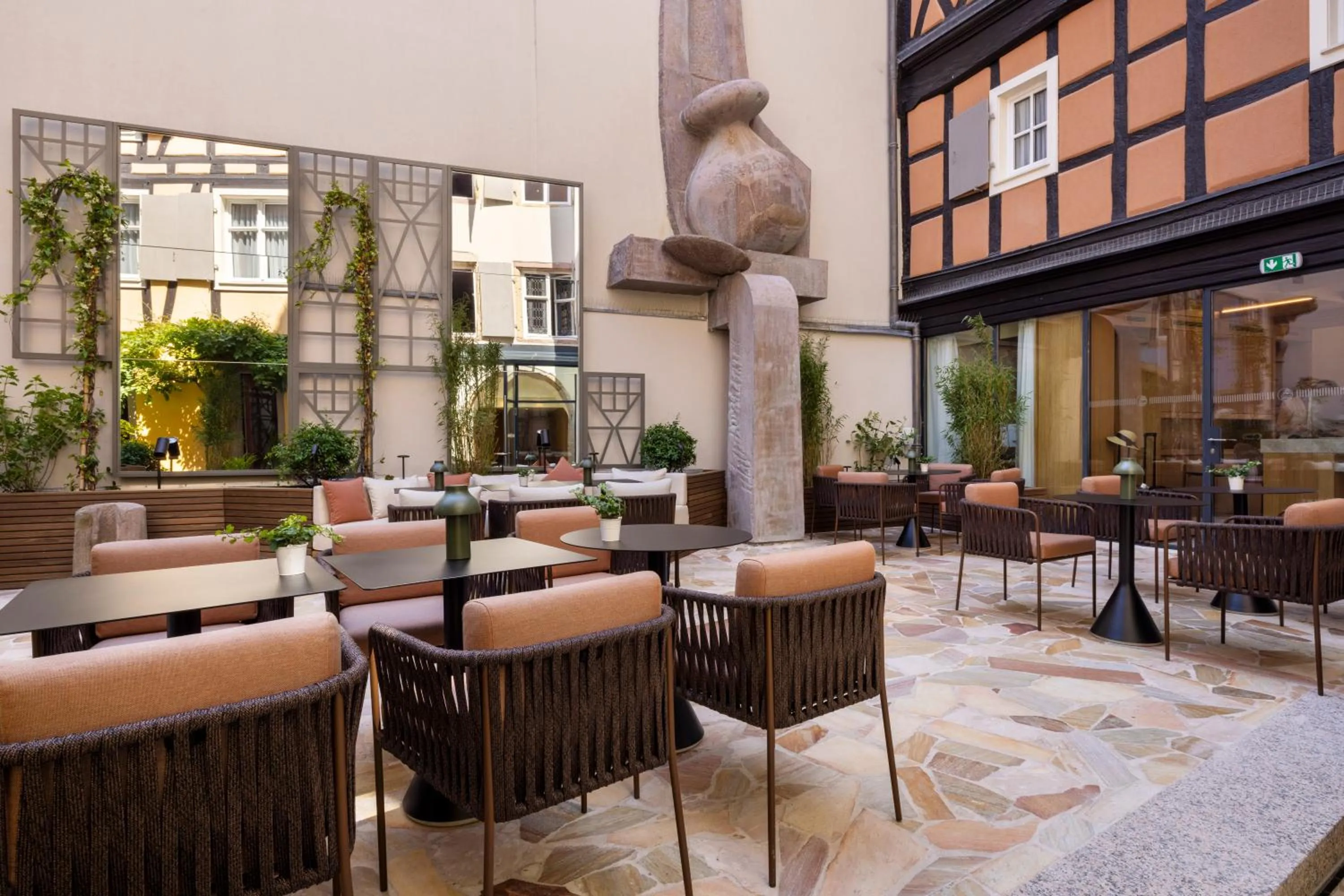 Patio in Hotel Le Colombier