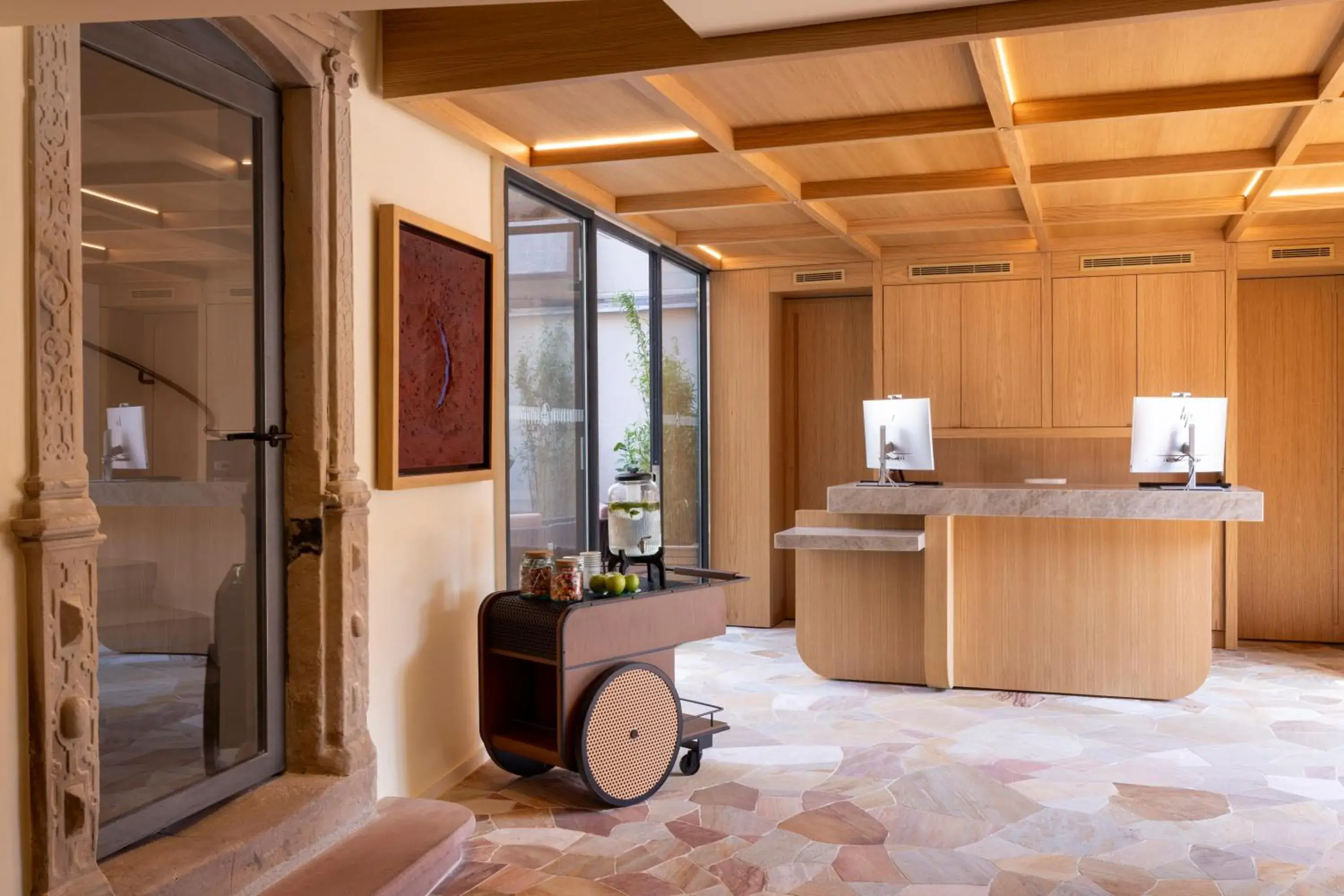 Lobby or reception in Hotel Le Colombier Lobby or reception in Hotel Le Colombier