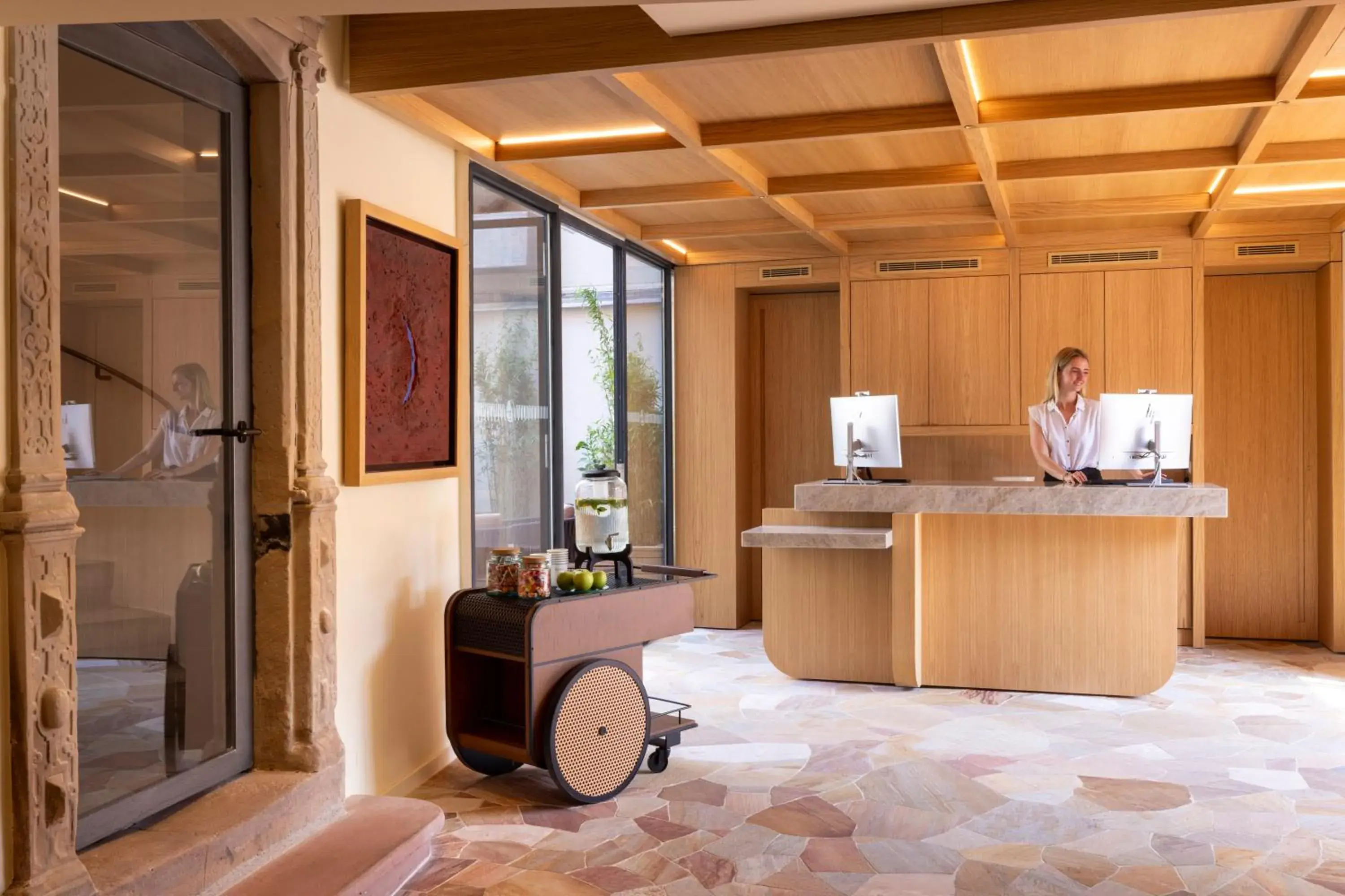 Lobby or reception in Hotel Le Colombier Lobby or reception in Hotel Le Colombier