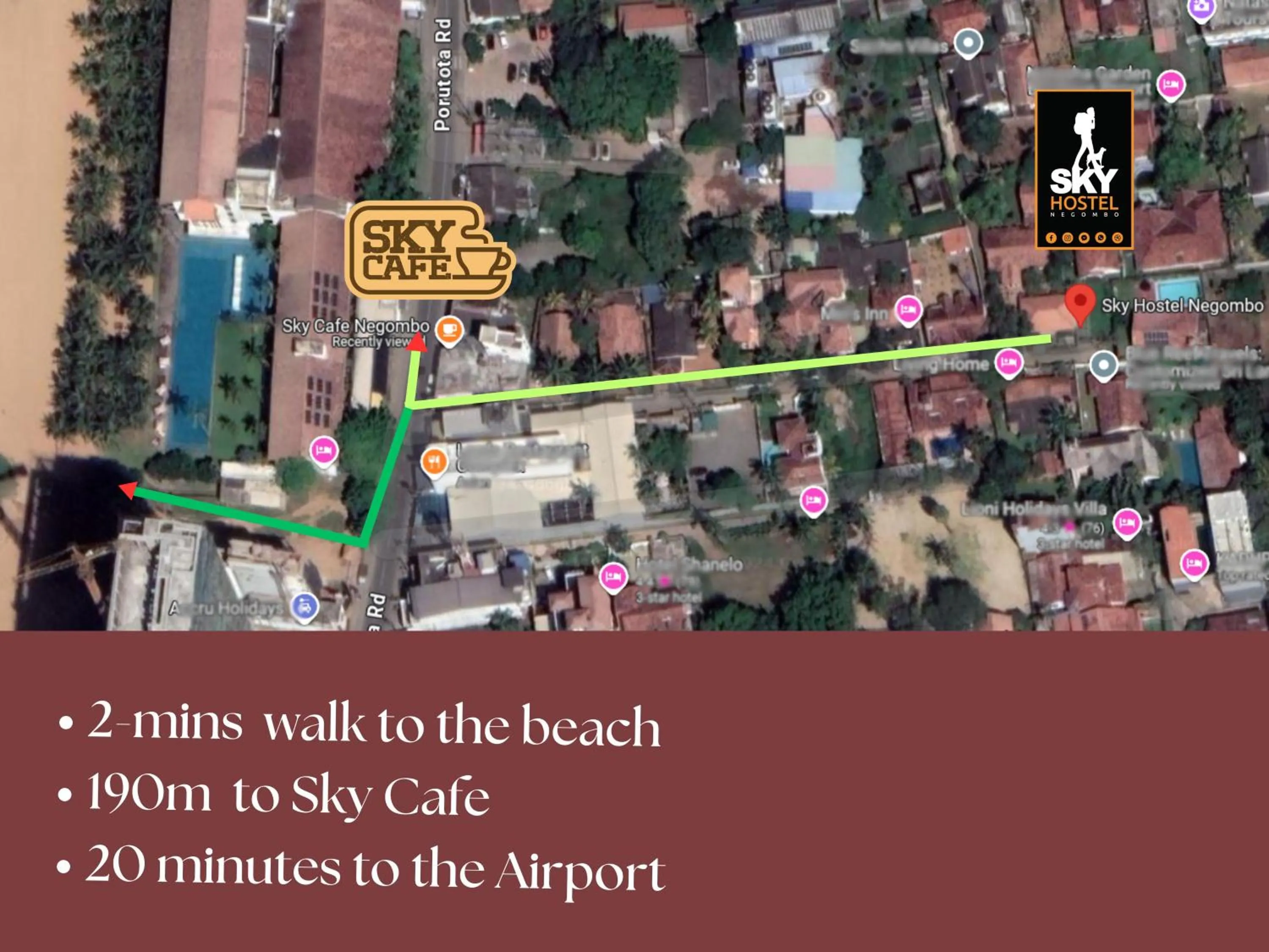 Street view in Sky Hostel Negombo