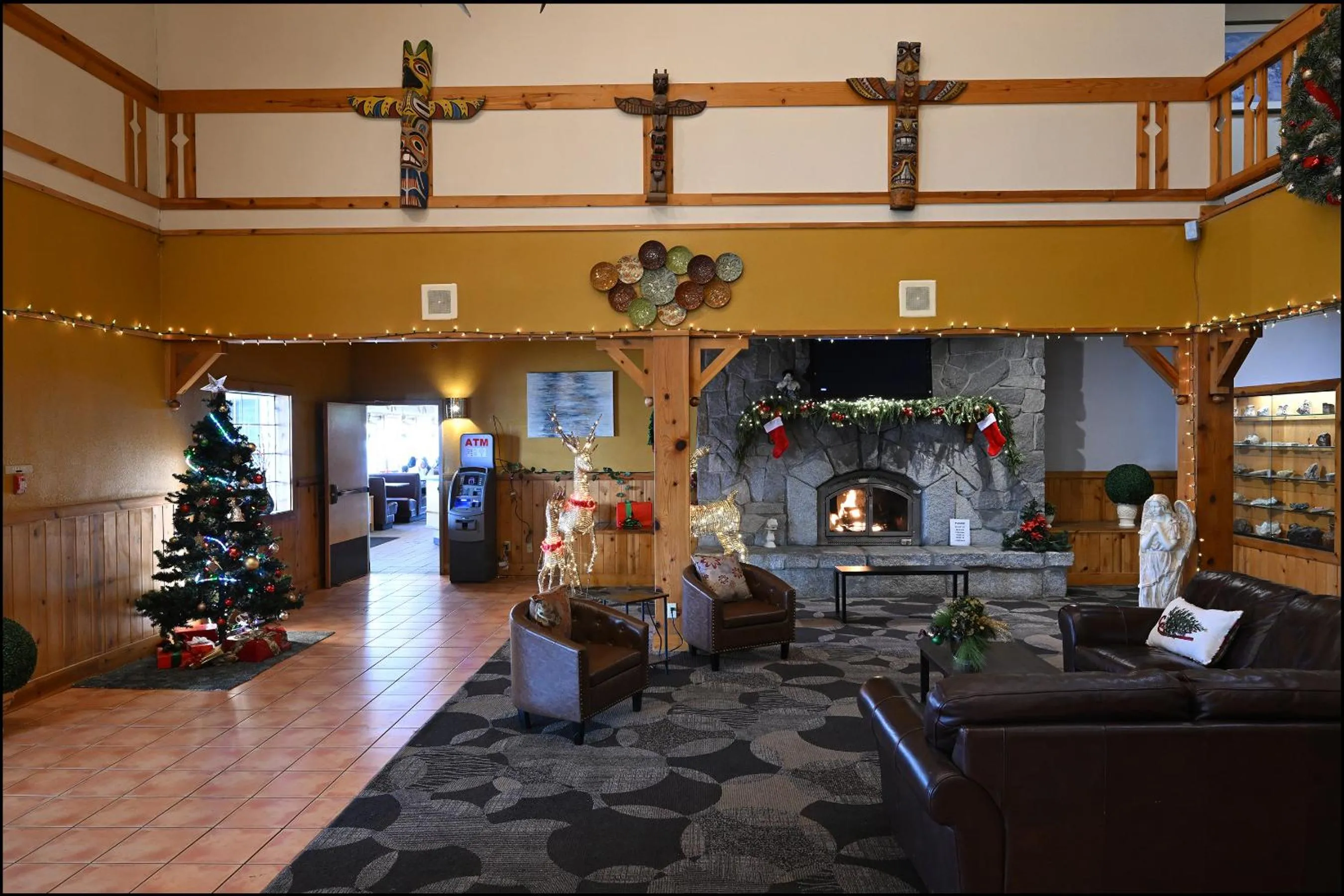 fireplace in The Summit Inn