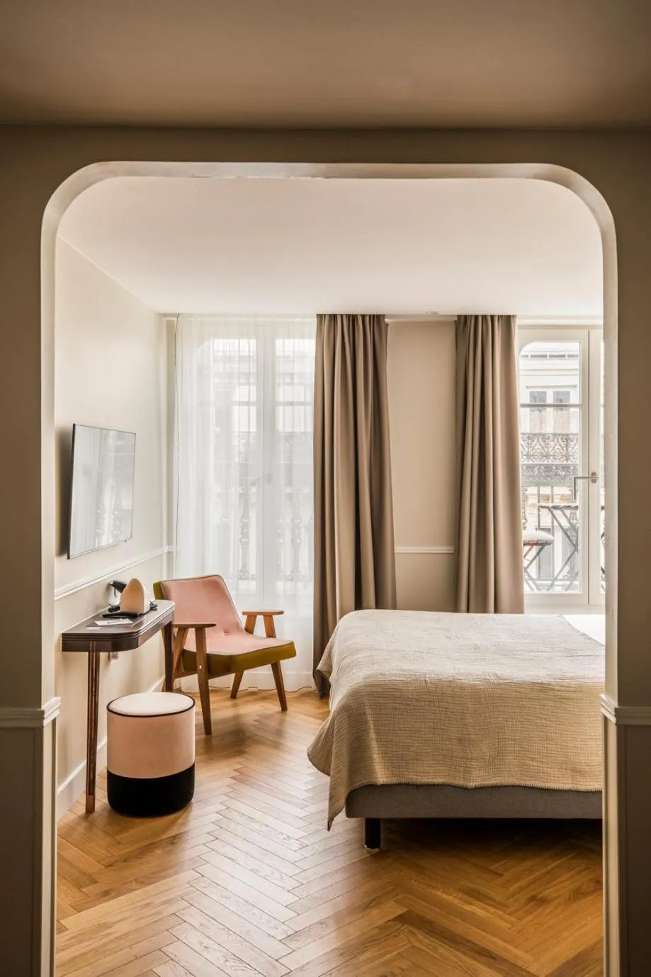 Balcony/Terrace, Bed in Hôtel Chamar