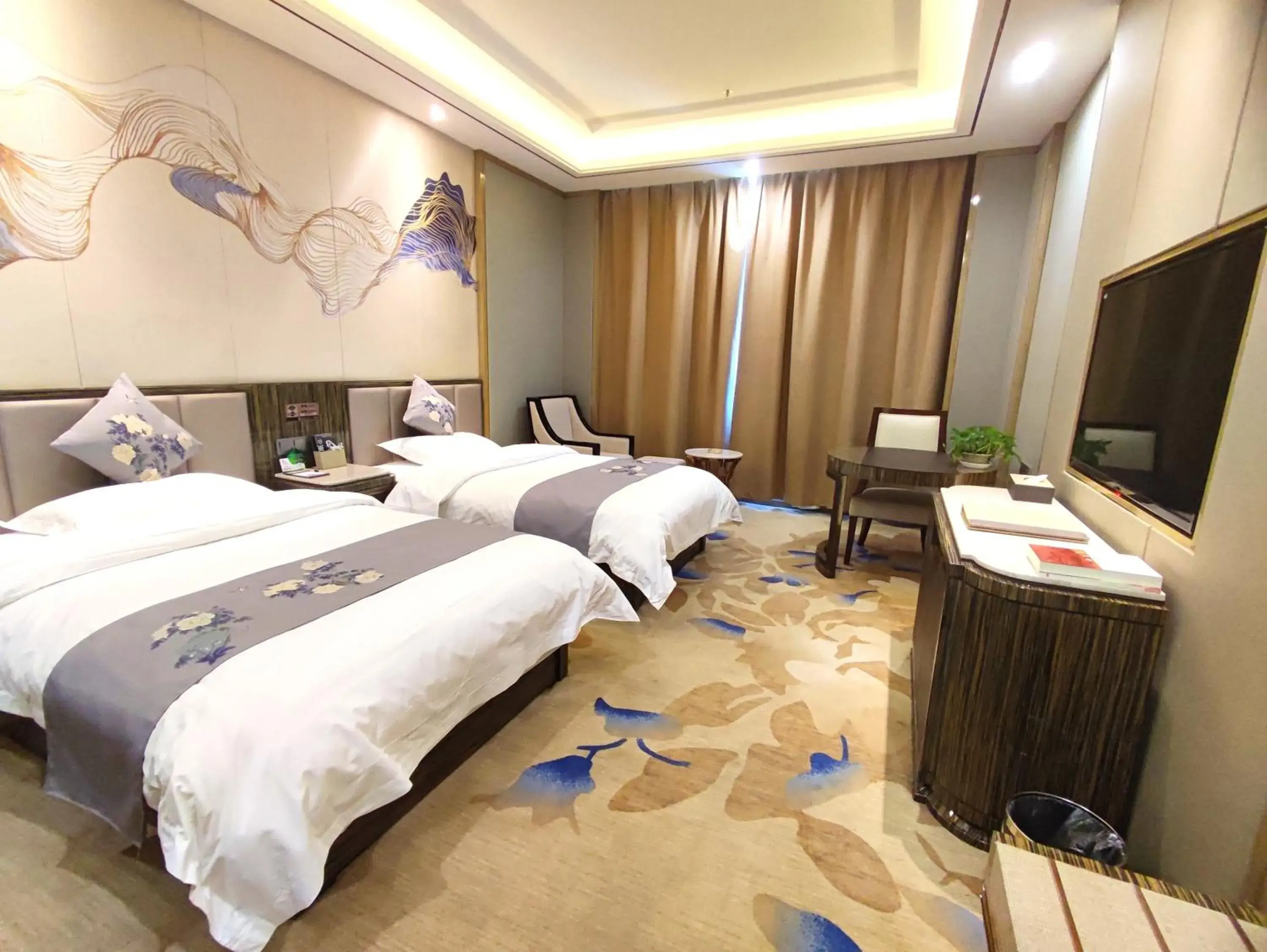 Deluxe Twin Room in Zhangye KAI RUI Hotel Deluxe Twin Room in Zhangye KAI RUI Hotel