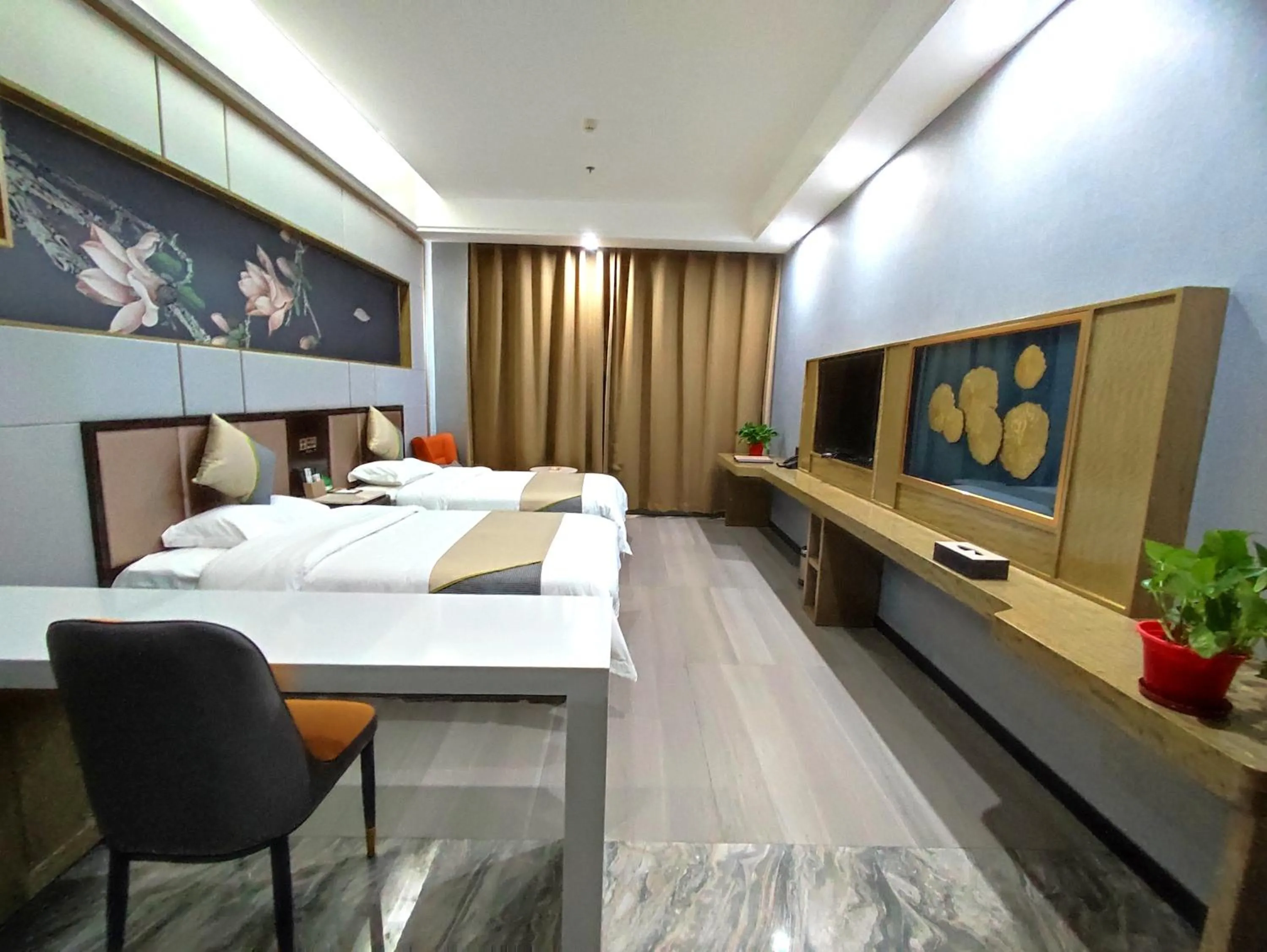 Photo of the whole room, Bed in Zhangye KAI RUI Hotel