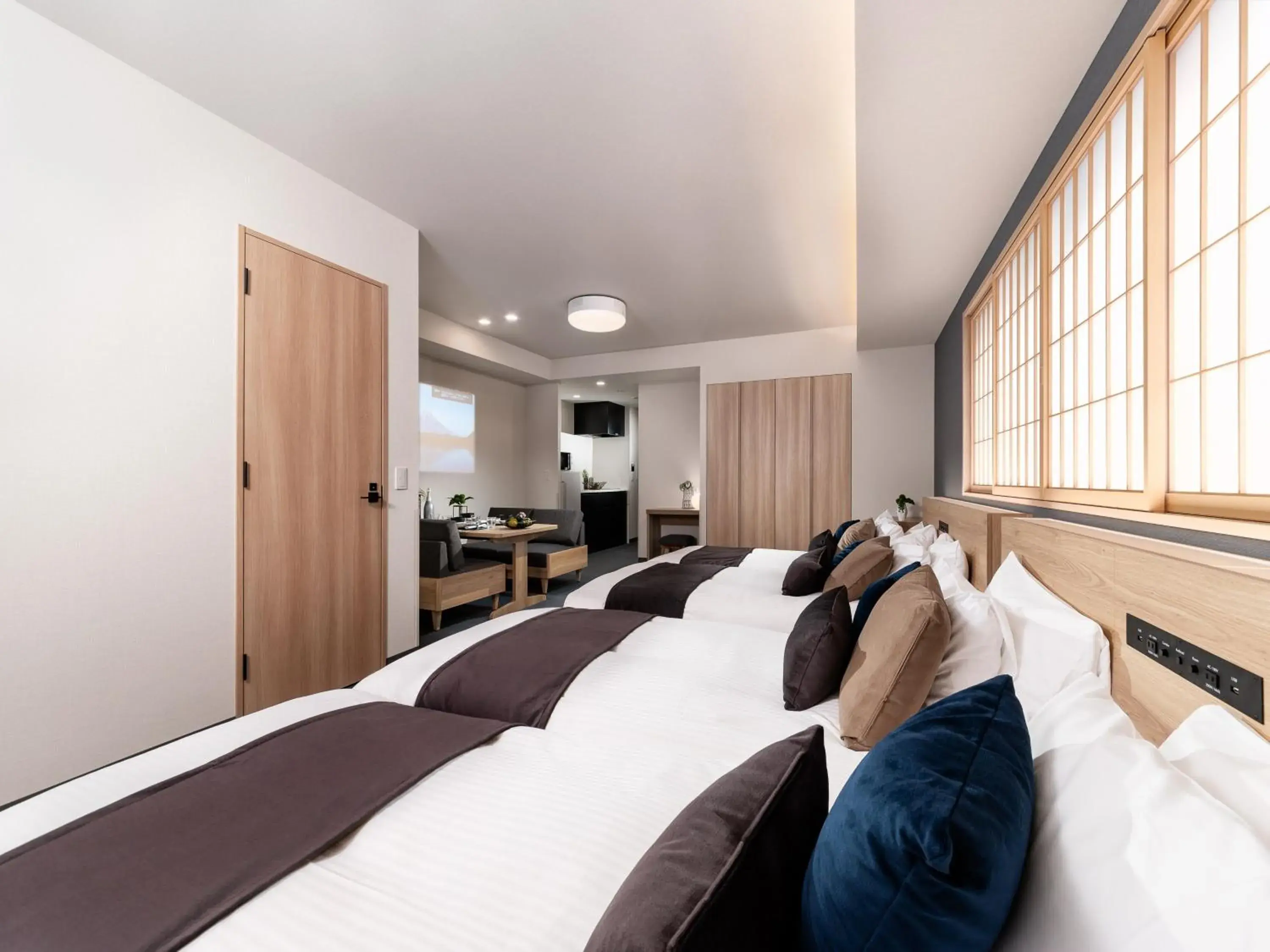 Kitchen or kitchenette, Bed in MIMARU Tokyo Ginza East Kitchen or kitchenette, Bed in MIMARU Tokyo Ginza East