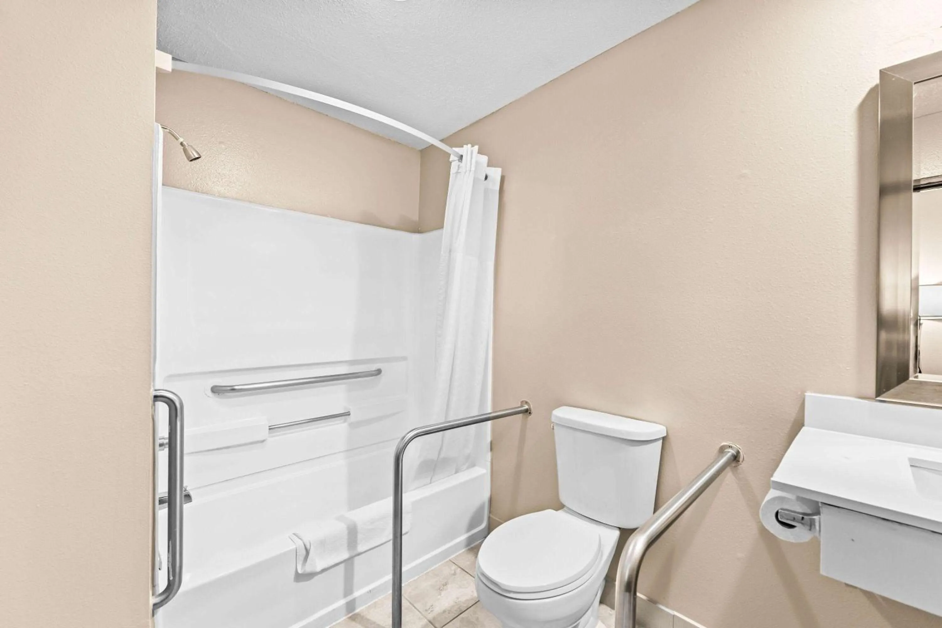 Bathroom in Super 8 by Wyndham Council Bluffs IA Omaha NE Area