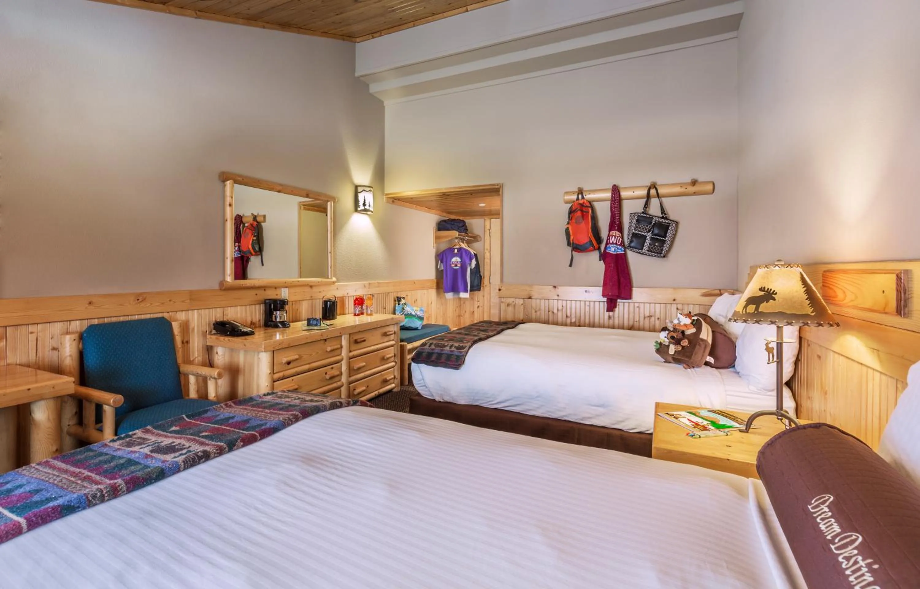 Bed in Togwotee Mountain Lodge