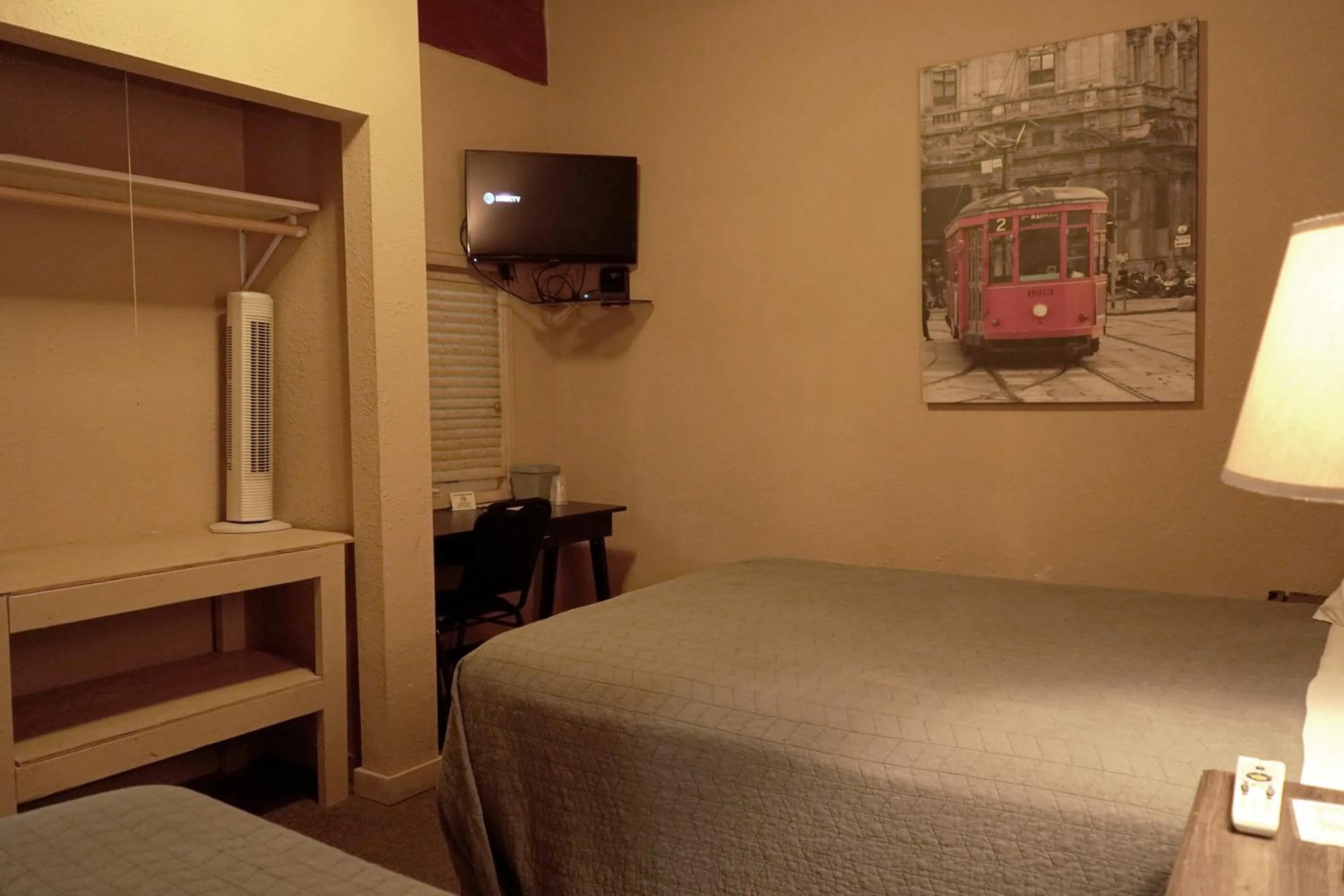 Bed in Old School Motel RV