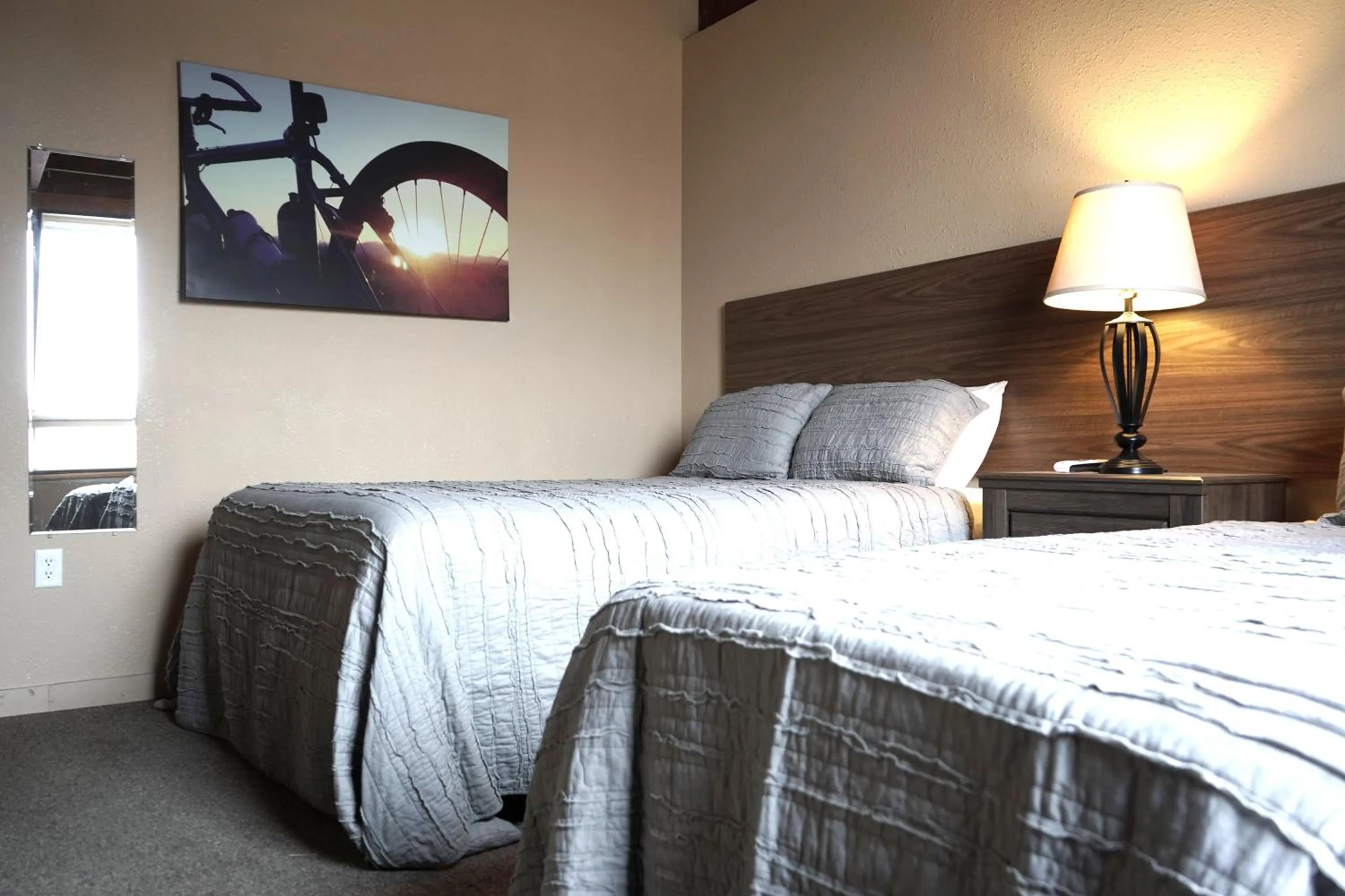 Bed in Old School Motel RV