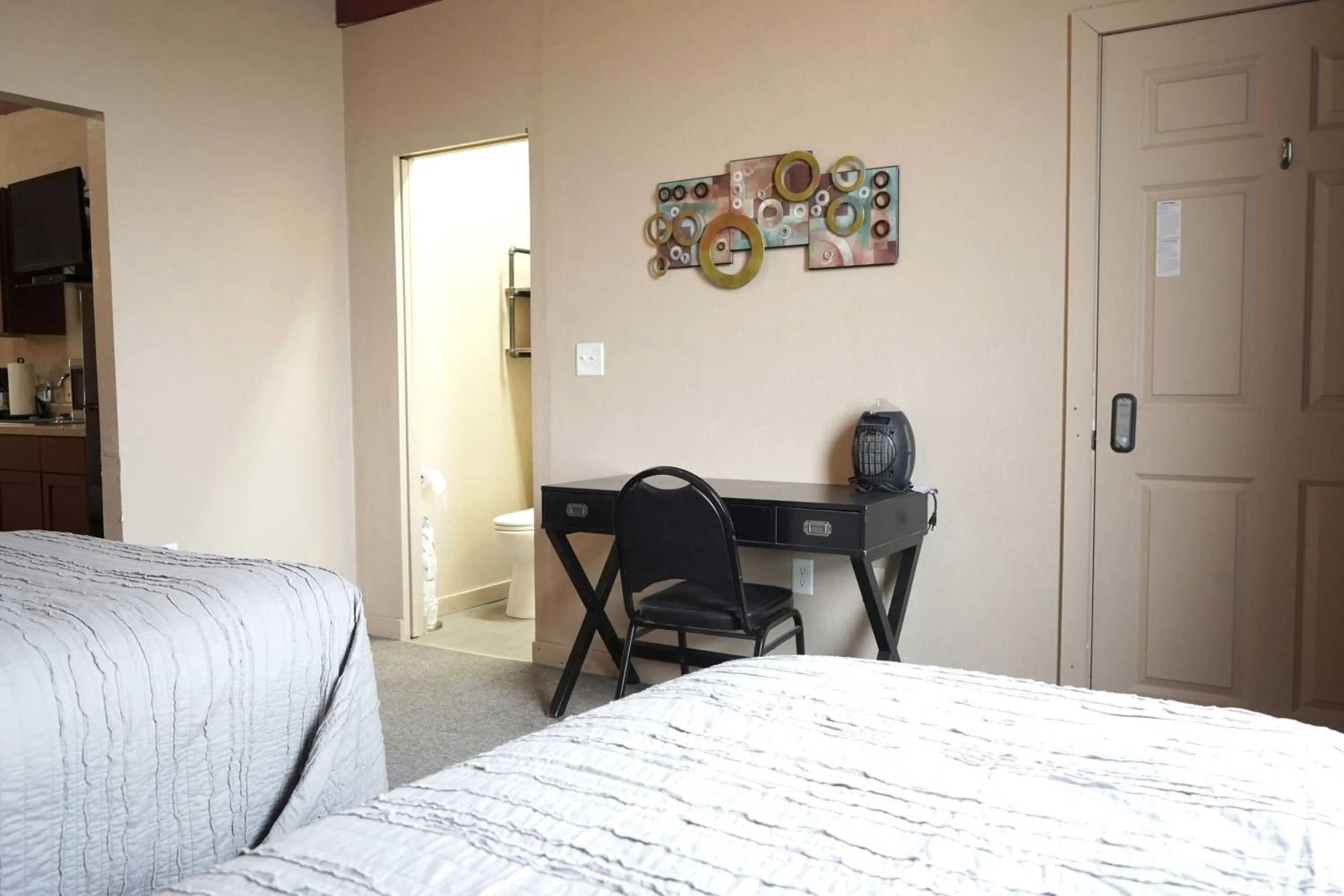 Bed in Old School Motel RV