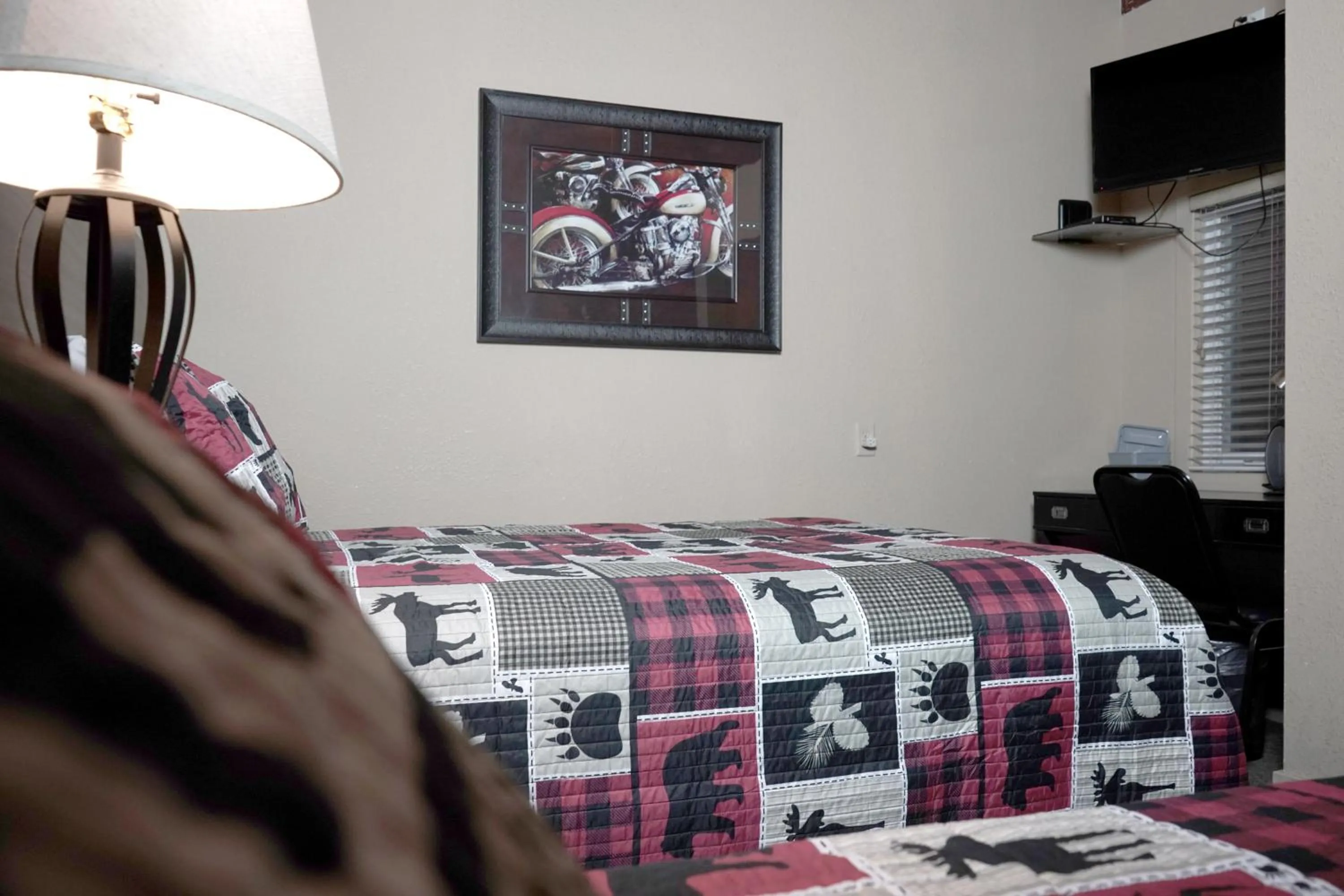 Bed in Old School Motel RV