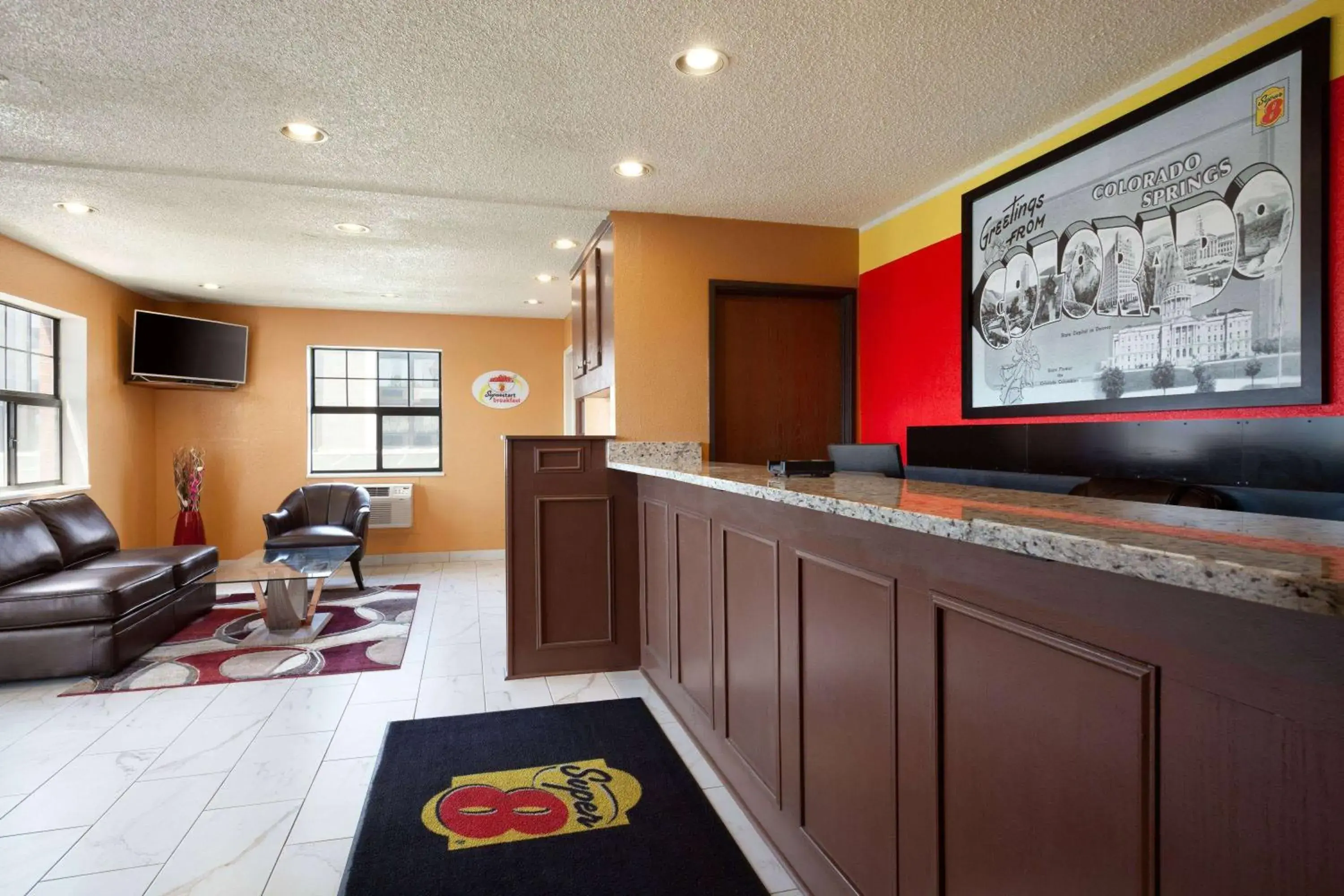Lobby or reception in Super 8 by Wyndham Colorado Springs/Afa Area Lobby or reception in Super 8 by Wyndham Colorado Springs/Afa Area