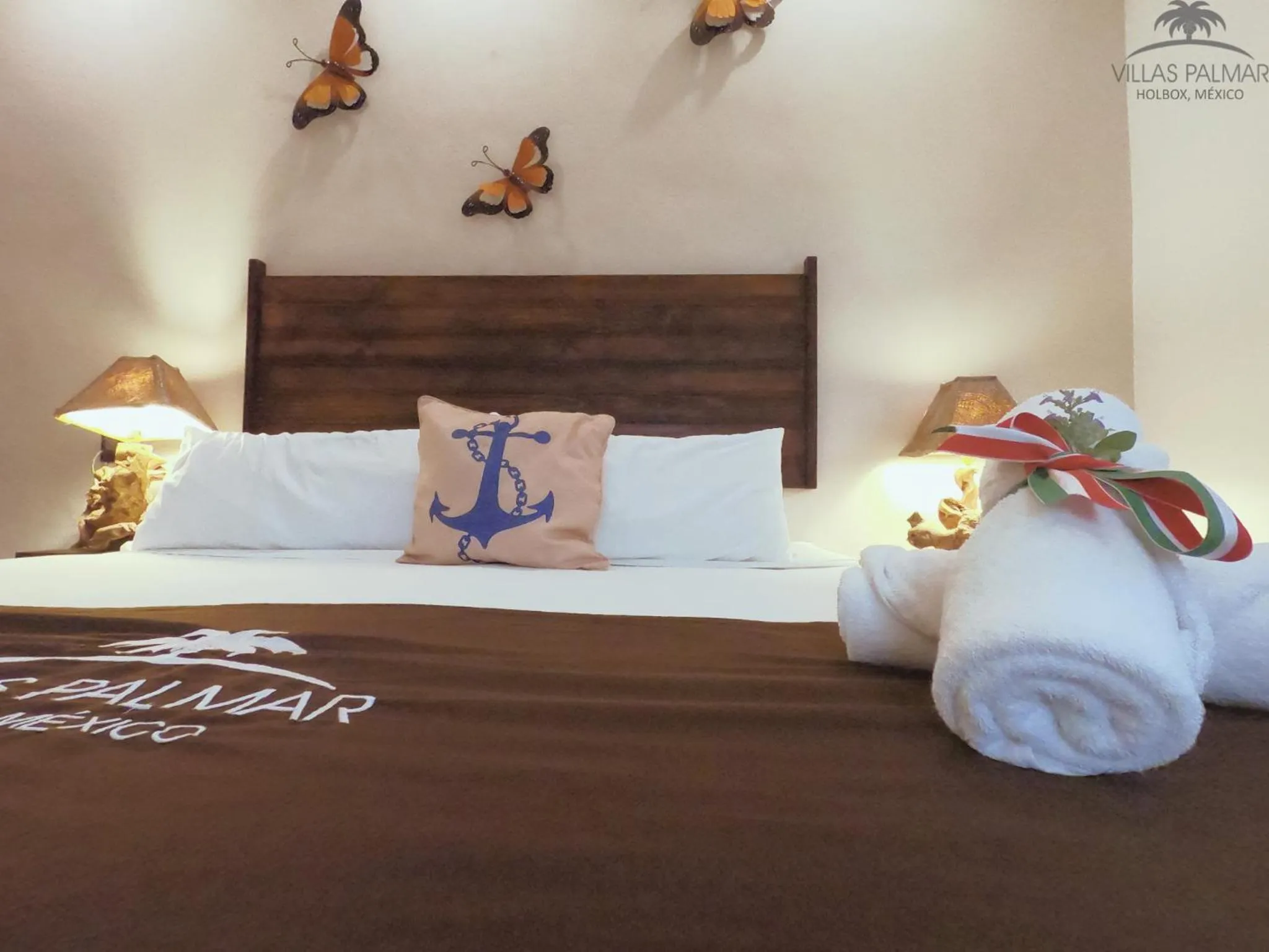 towels, Bed in Villas Palmar Holbox