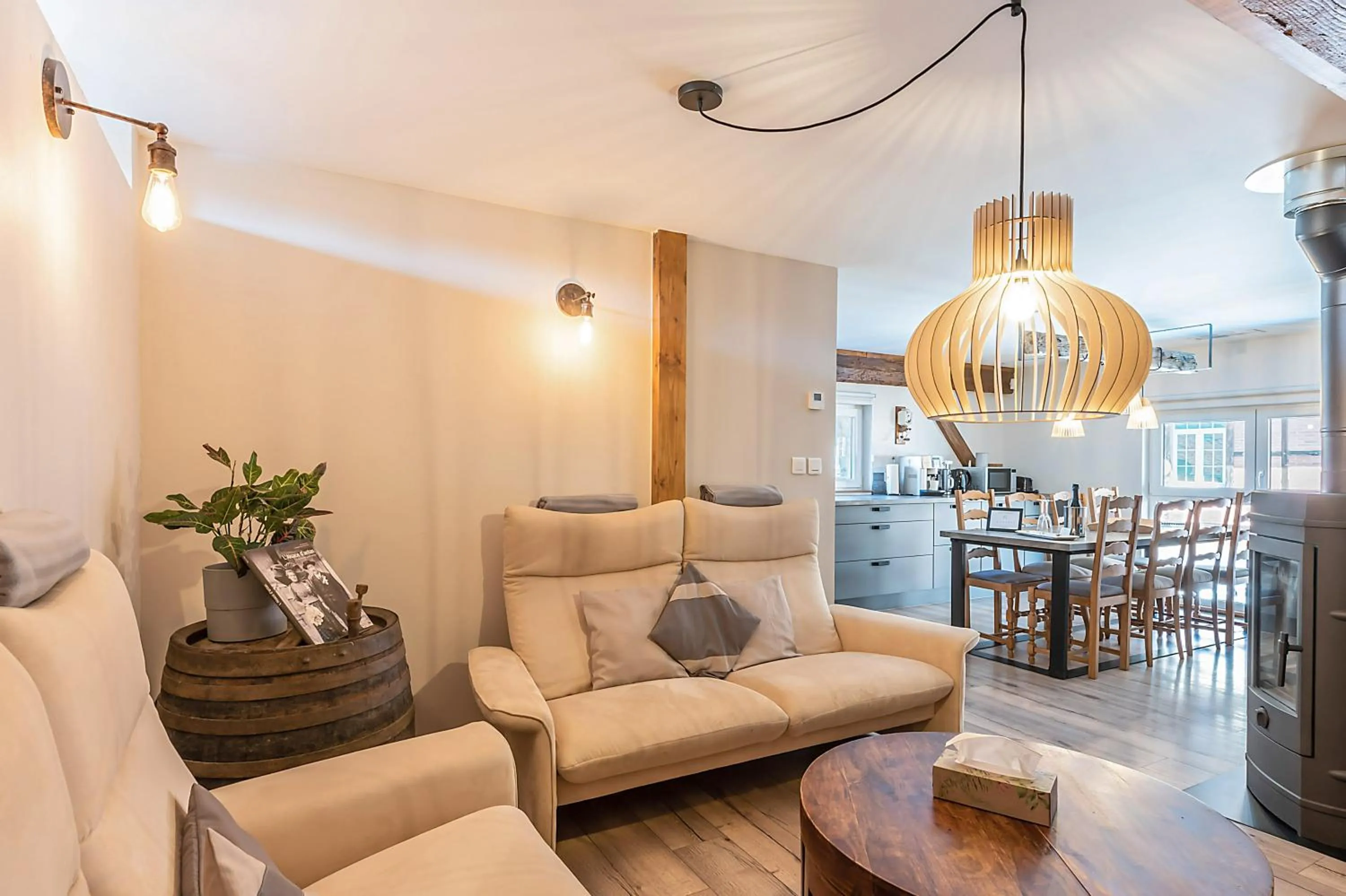 Living room in Domaine La Grange Ungersheim - Gîte La Grange 5 étoiles