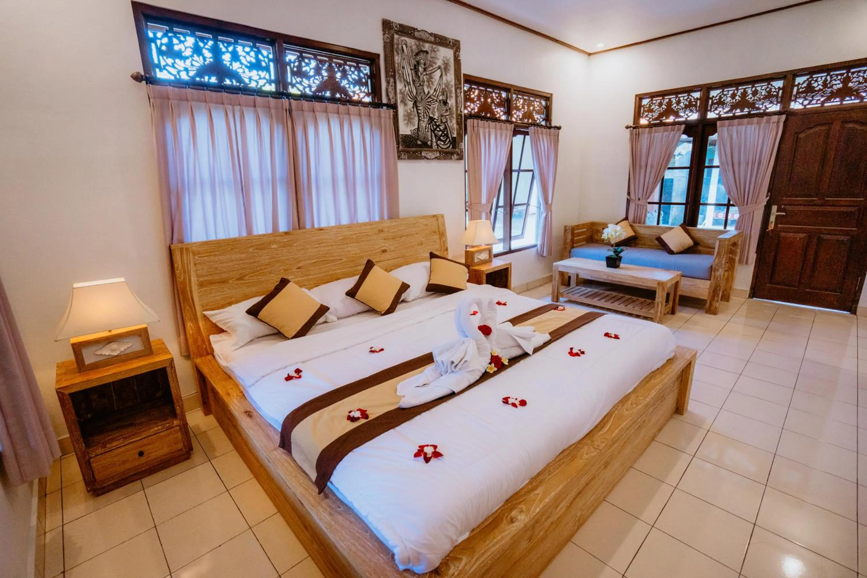 Bed in Rahayu Guest House Ubud