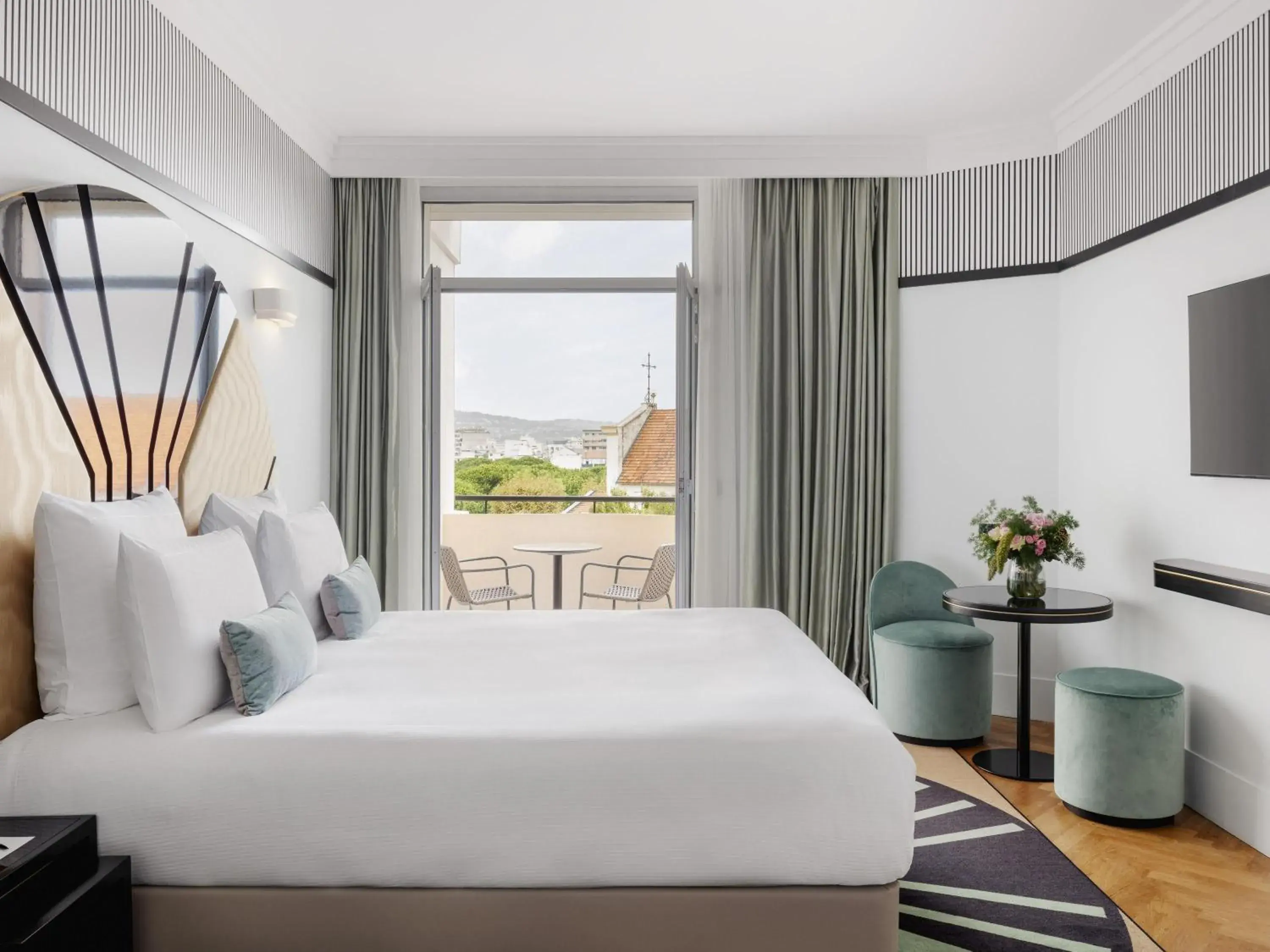 Bedroom, Bed in The 1932 Hotel & Spa Cap d'Antibes - MGallery Collection Bedroom, Bed in The 1932 Hotel & Spa Cap d'Antibes - MGallery Collection