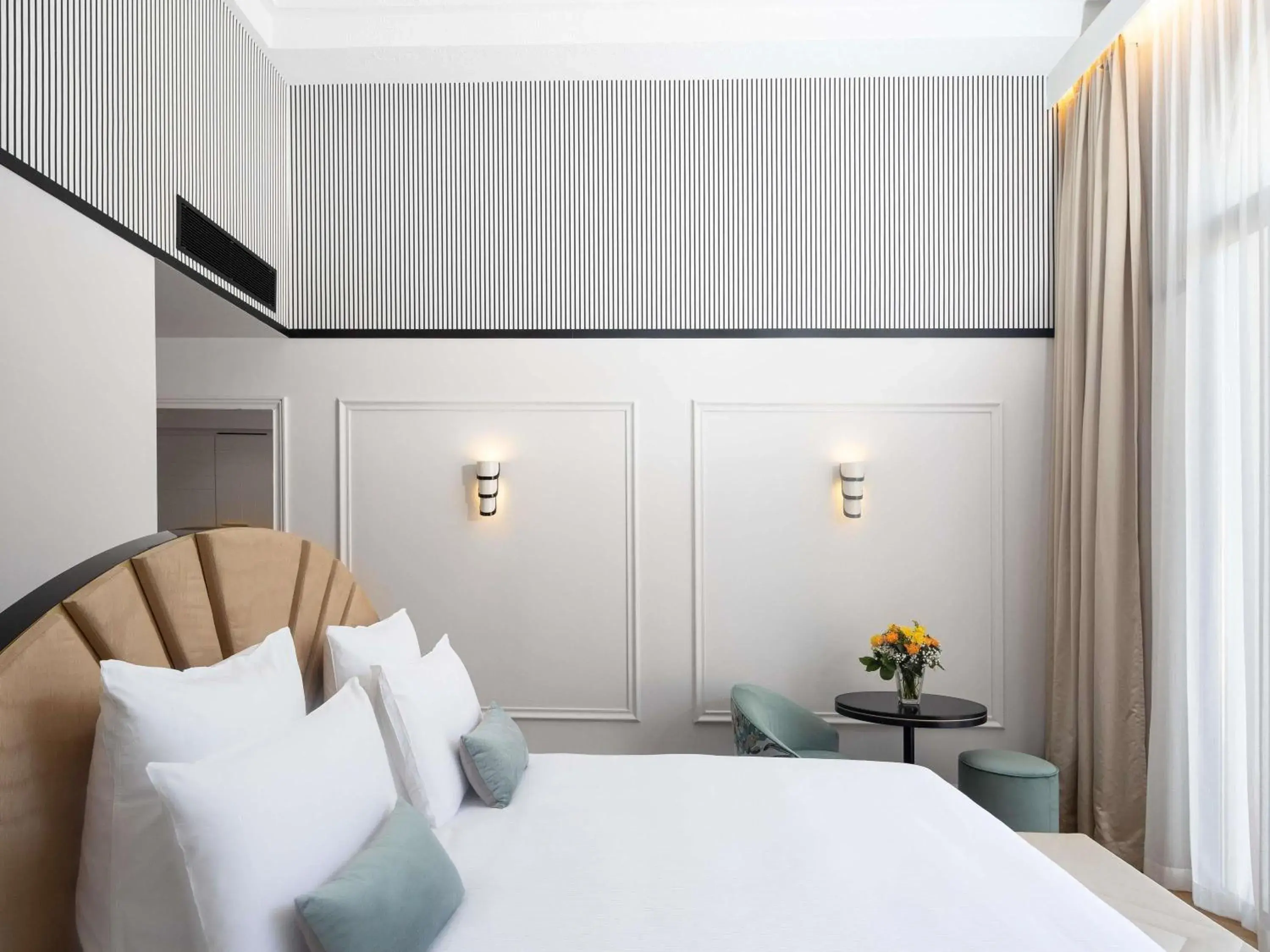 Bedroom, Bed in The 1932 Hotel & Spa Cap d'Antibes - MGallery Collection Bedroom, Bed in The 1932 Hotel & Spa Cap d'Antibes - MGallery Collection