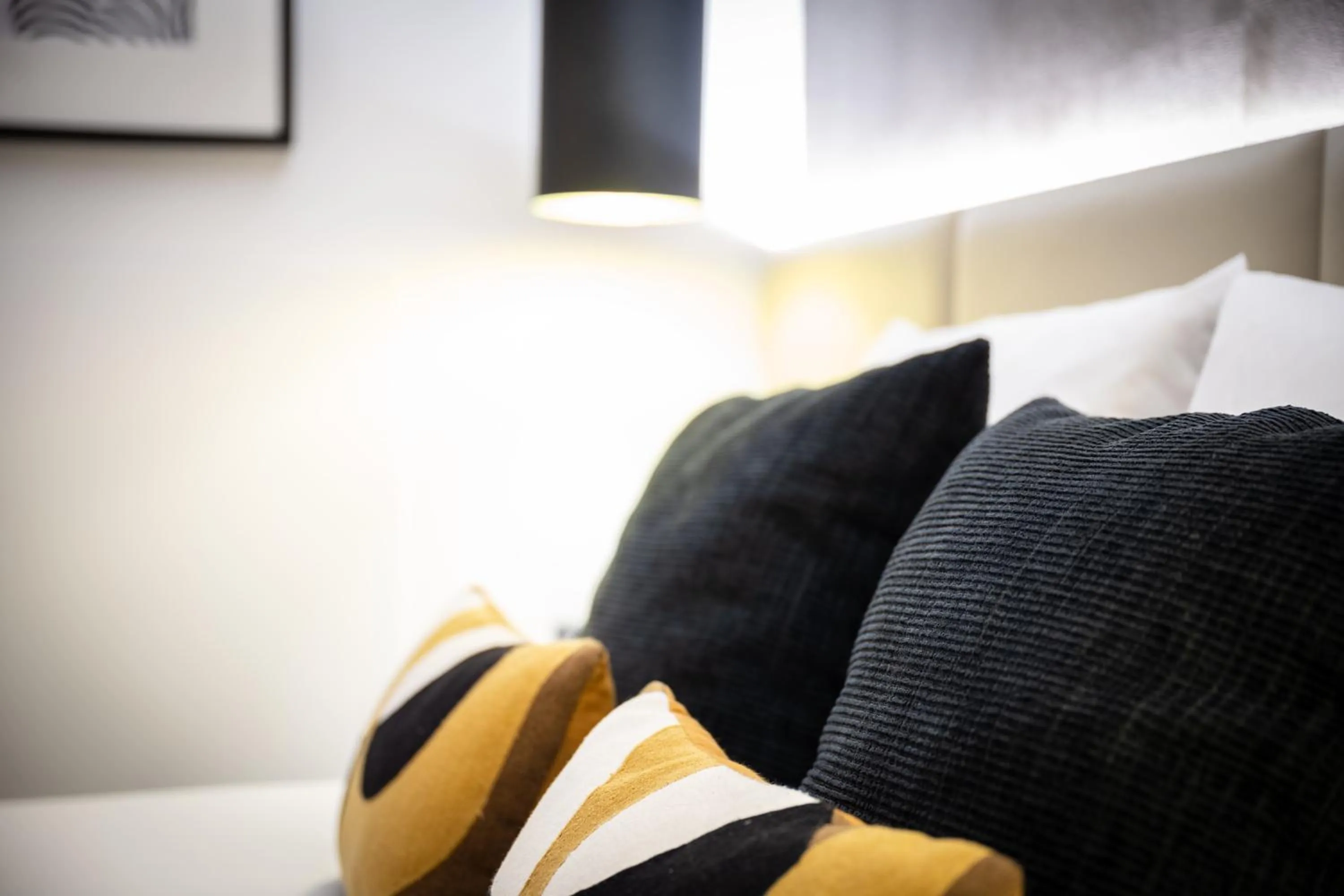 Decorative detail, Bed in Kyriad Beaune