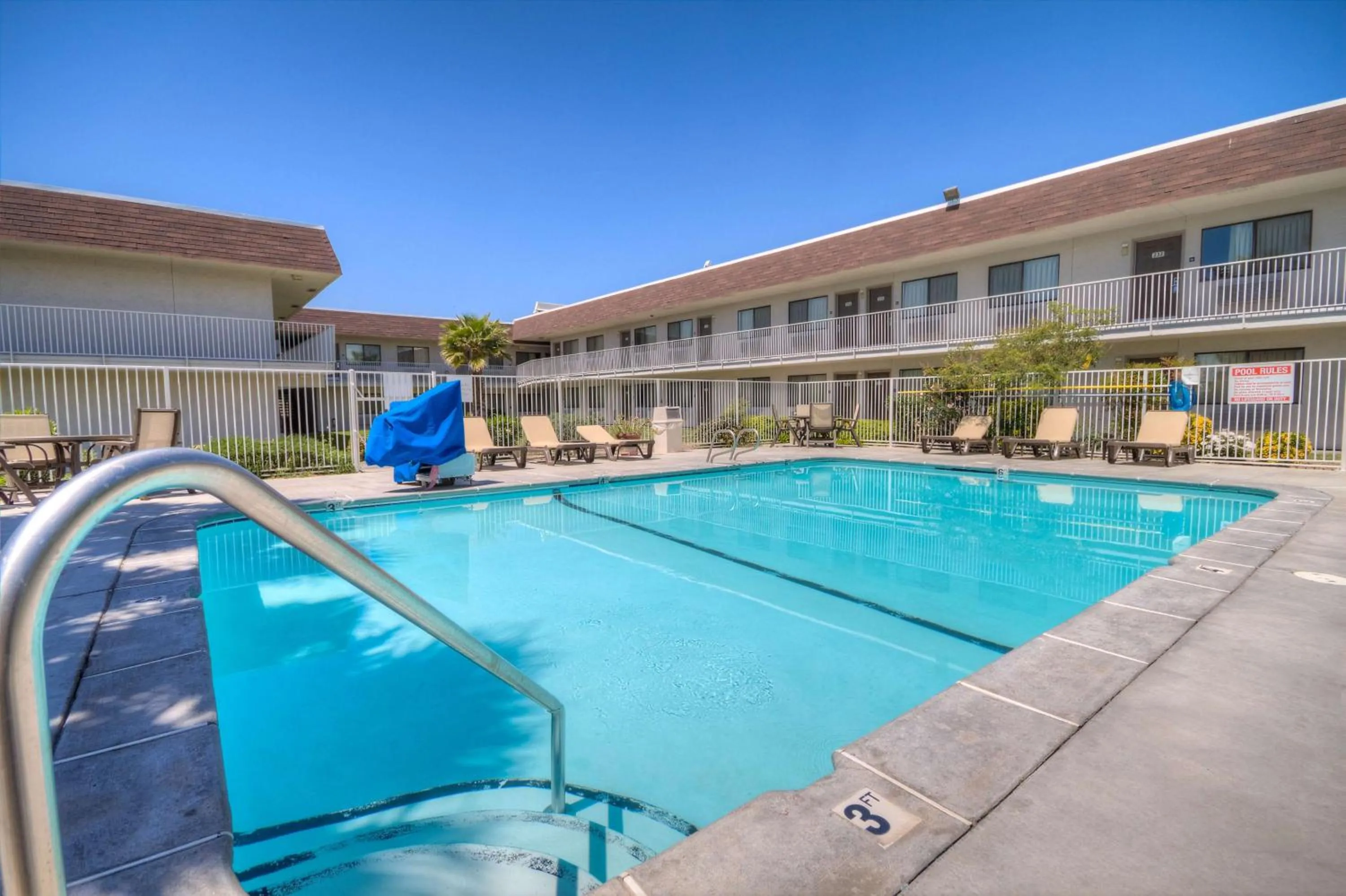 Pool view in Studio 6-El Paso, TX - East