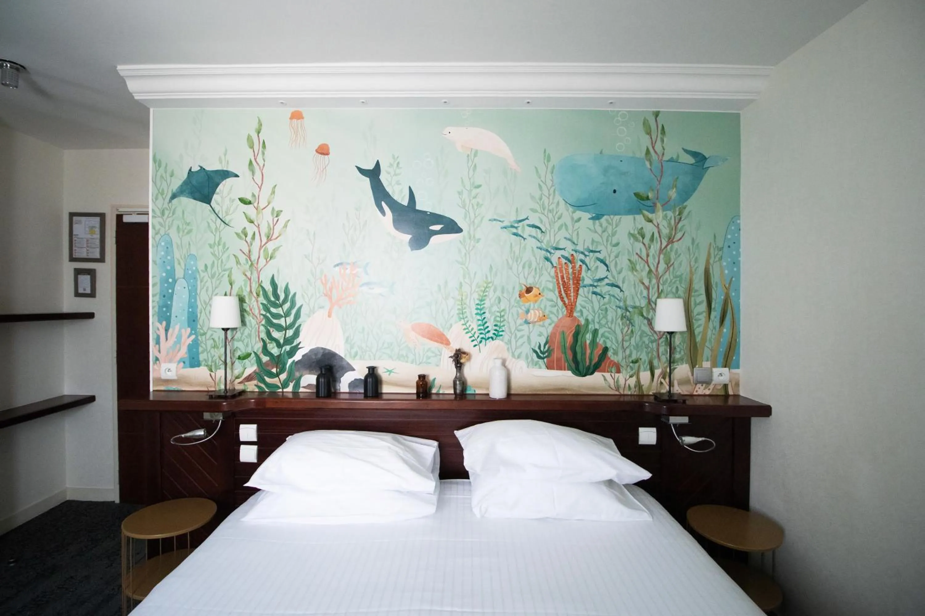 View (from property/room), Bed in Hôtel La Villefromoy