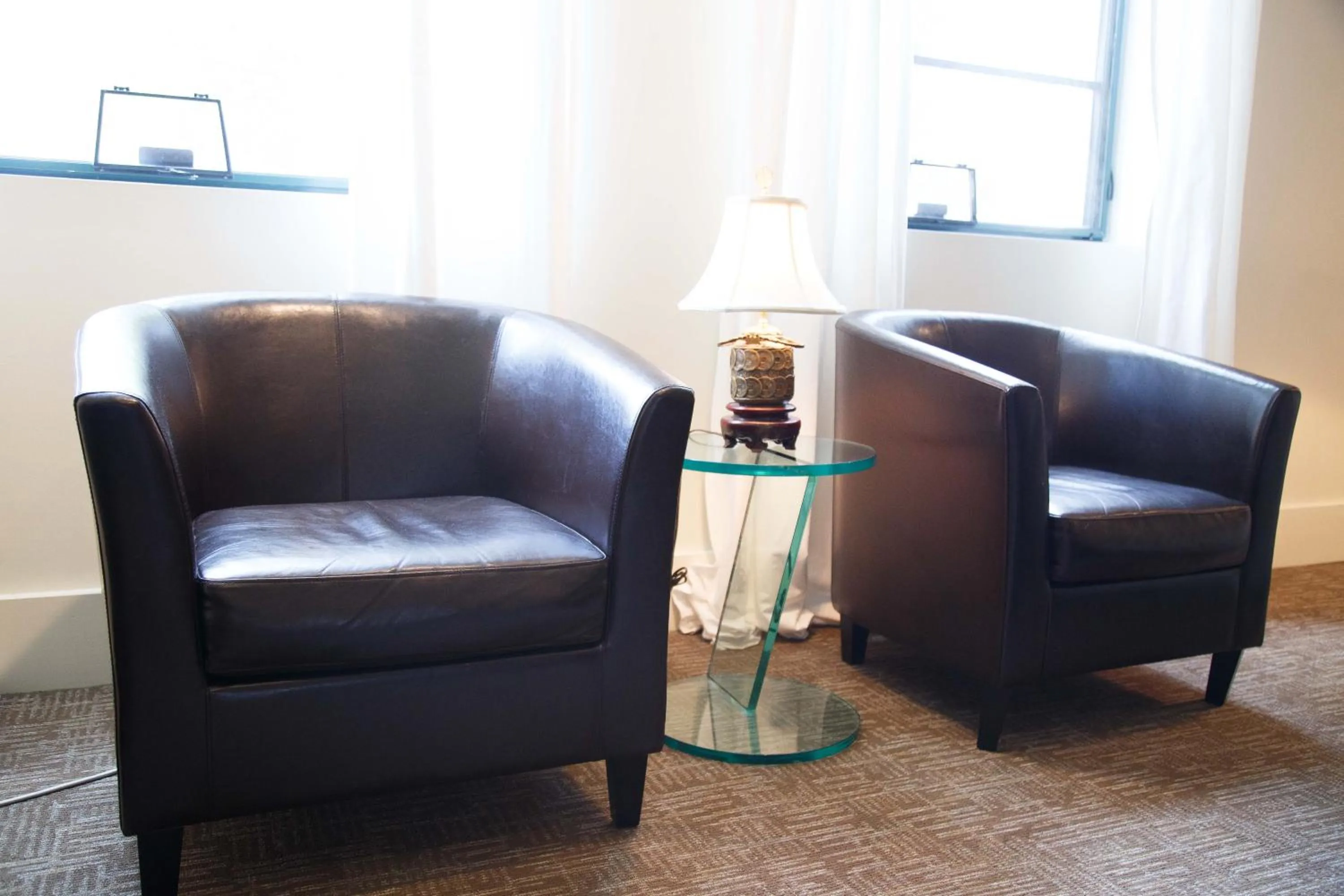 Living room in The Lofts at the Five & DIme