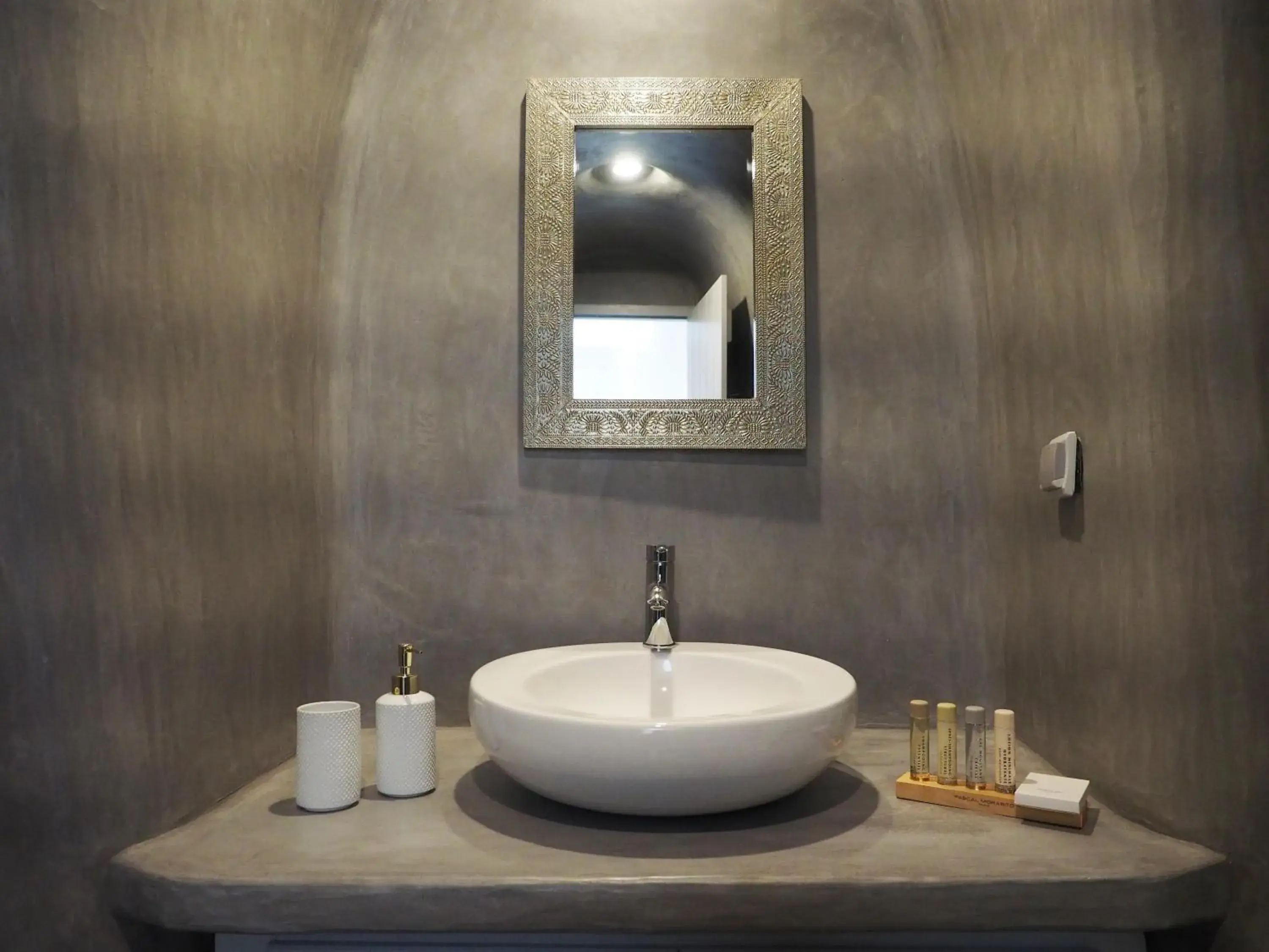 Bathroom in Danae Suites Santorini Bathroom in Danae Suites Santorini