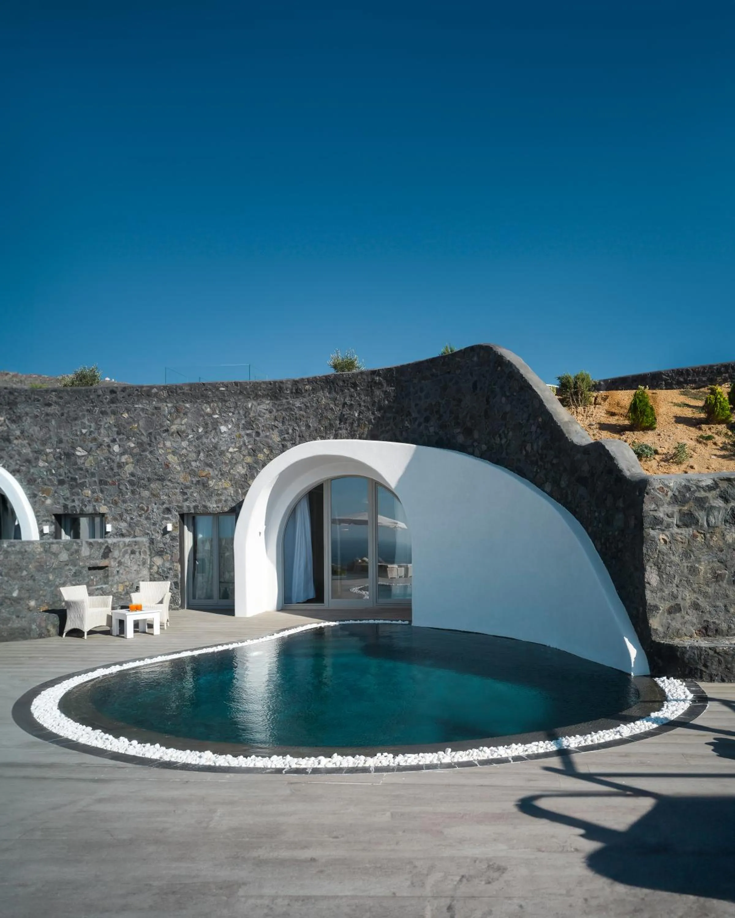 Swimming pool in Danae Suites Santorini