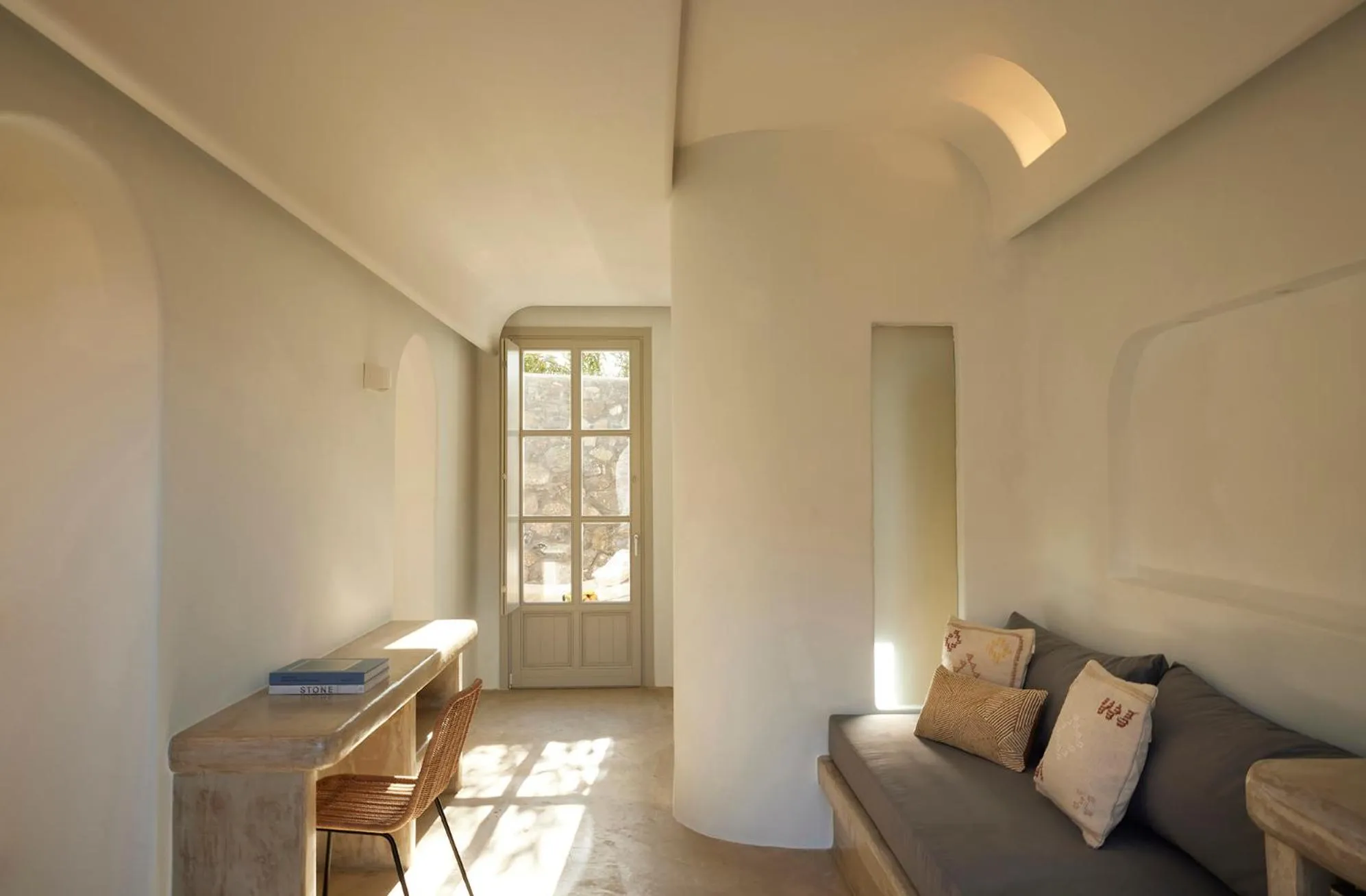 Living room in Danae Suites Santorini