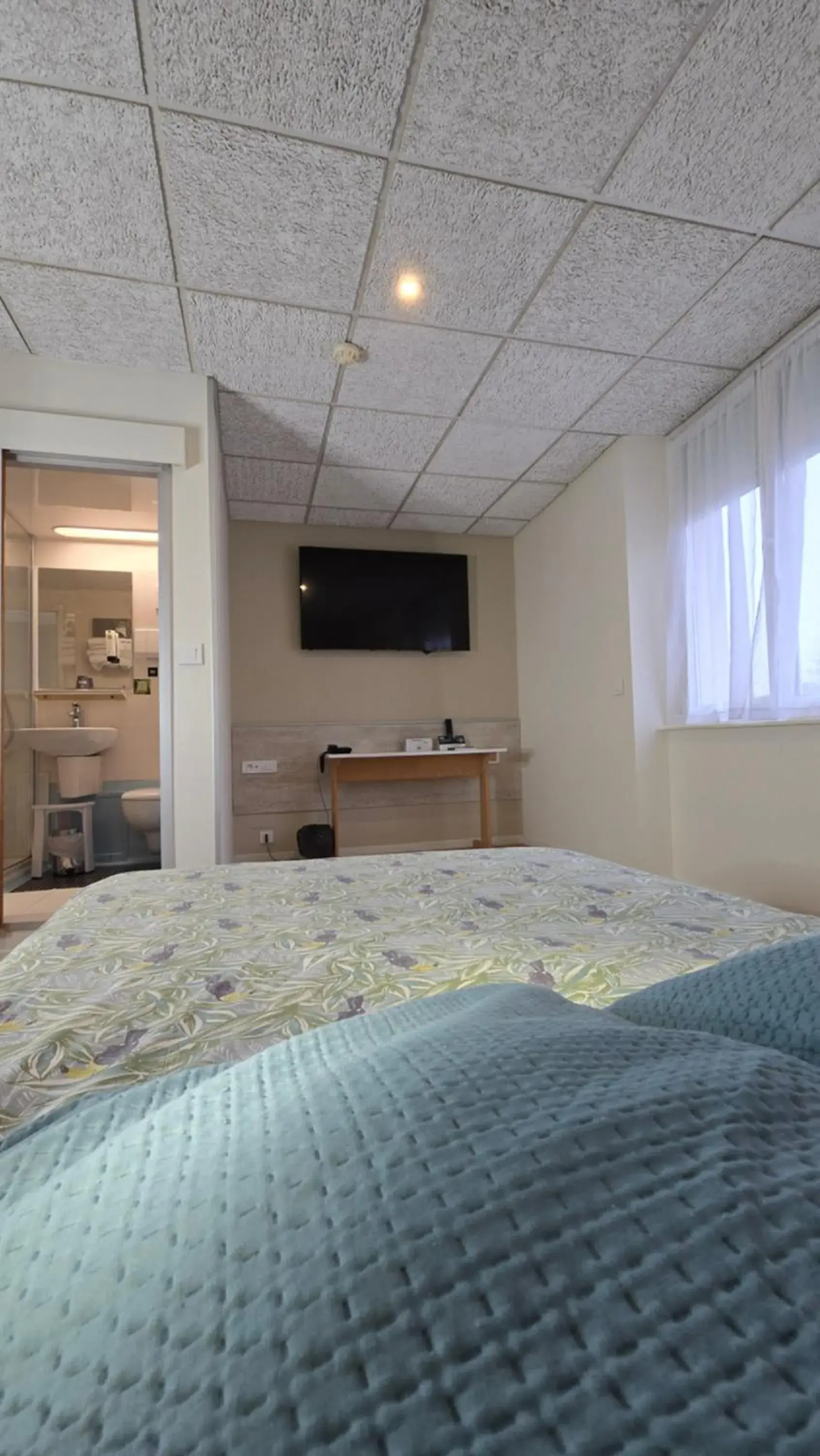 Bed in Logis Hôtel & Restaurant Arcombelle Bed in Logis Hôtel & Restaurant Arcombelle