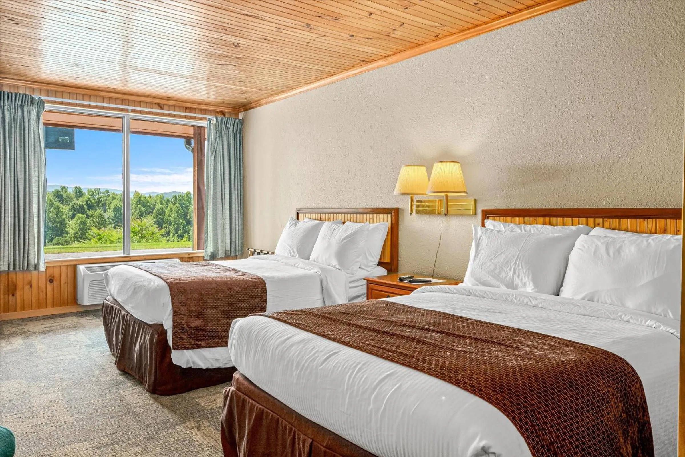 Bed in Early Blue Motel