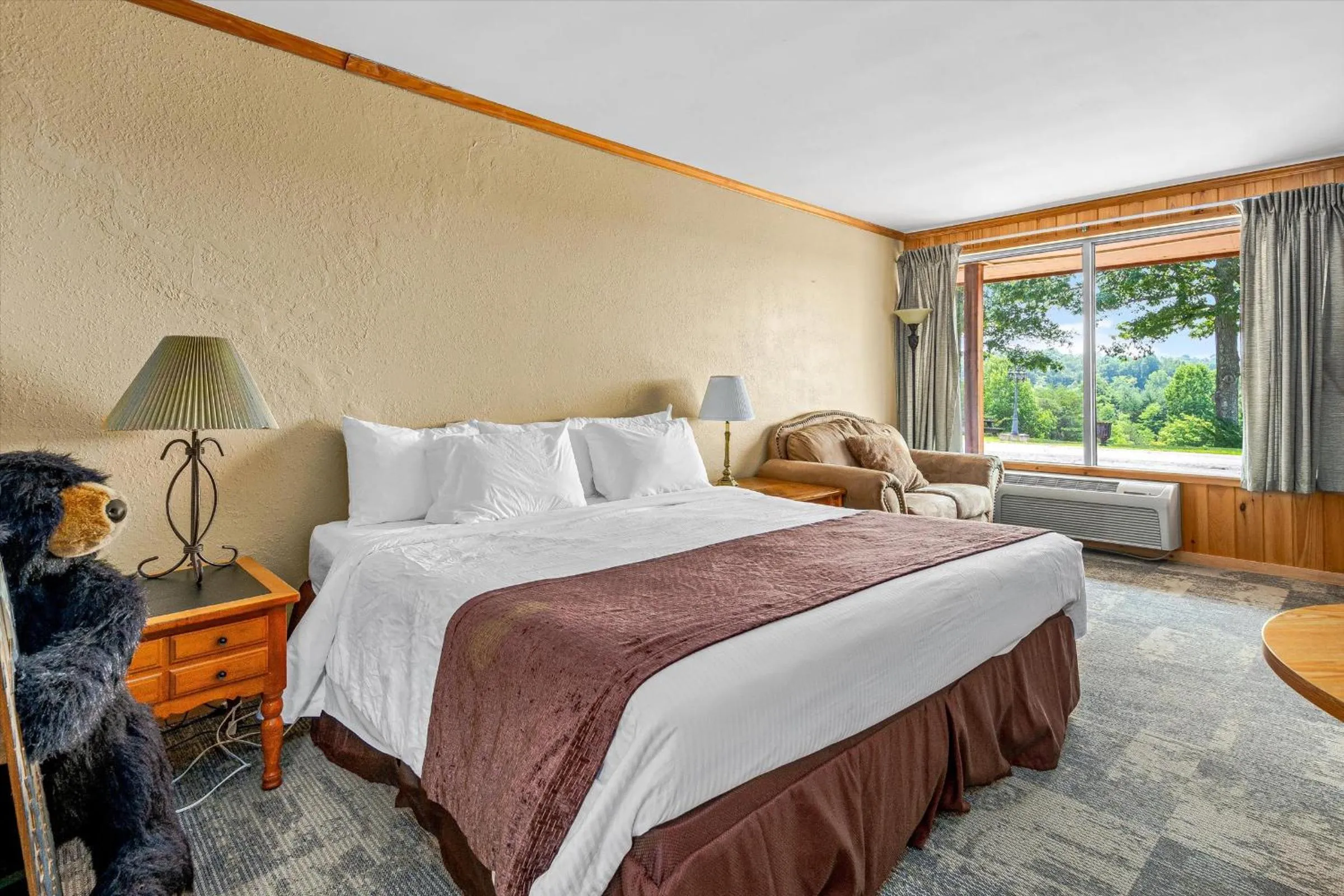 Bed in Early Blue Motel